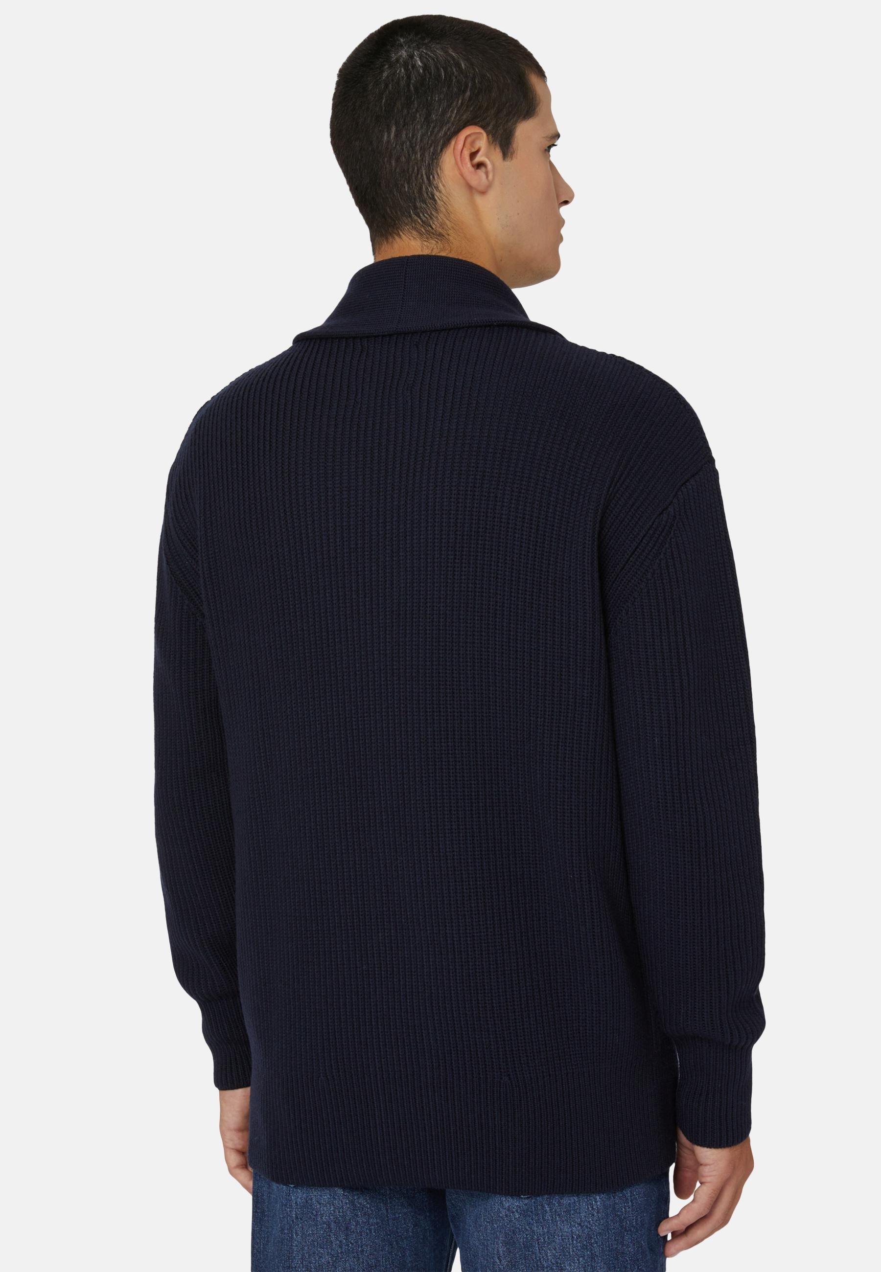 Shawl Neck Cardigan Navy, Navy blue, large image number 0
