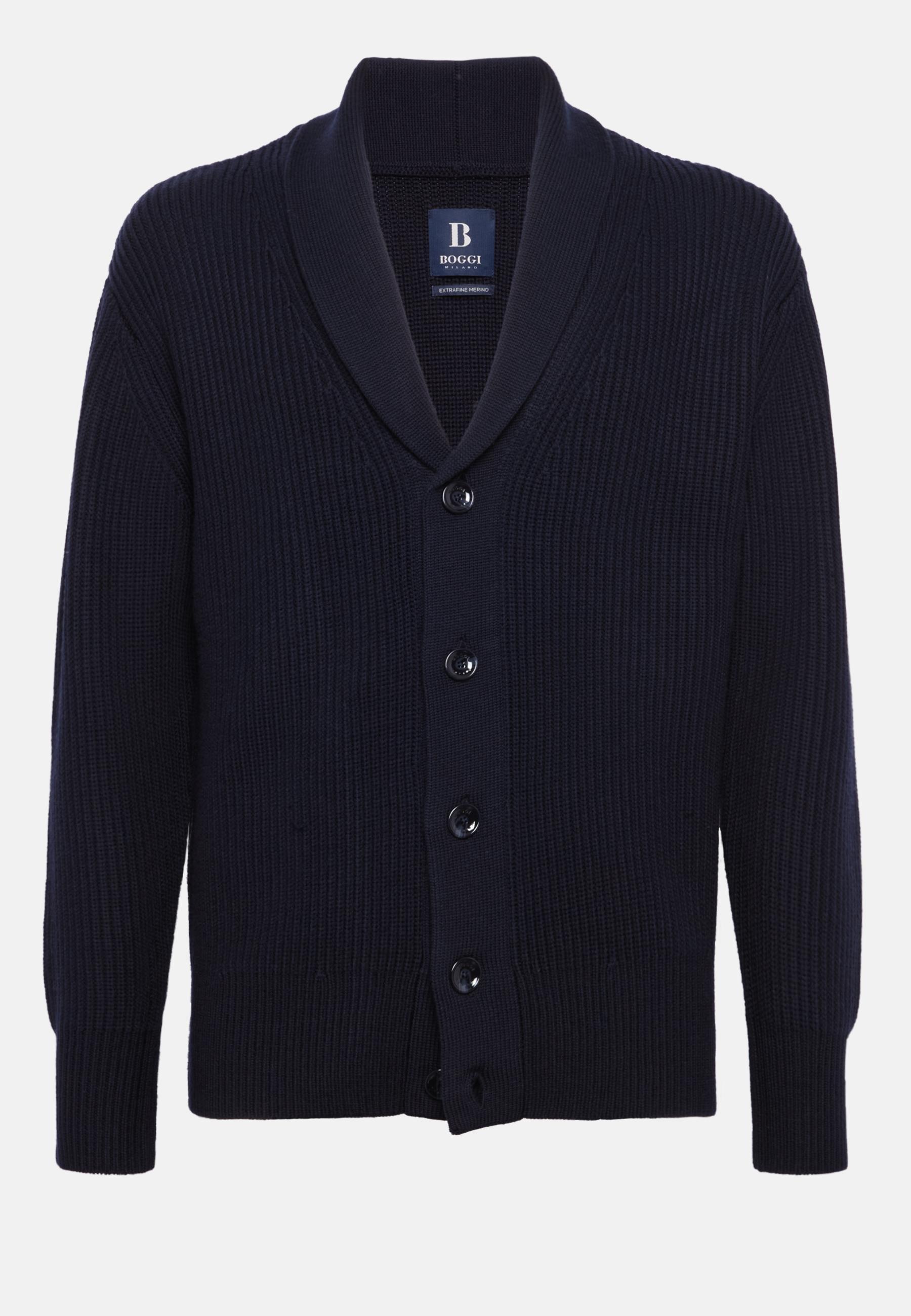 Shawl Neck Cardigan Navy, Navy blue, large image number 2