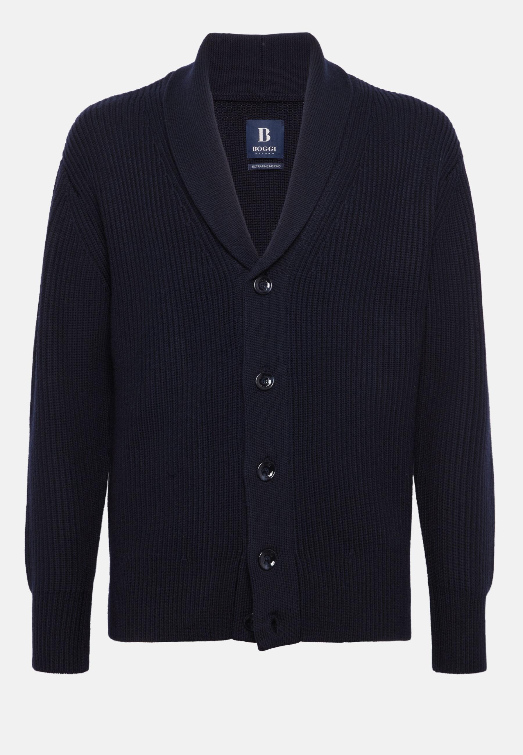 Shawl Neck Cardigan Navy, Navy blue, large image number 7