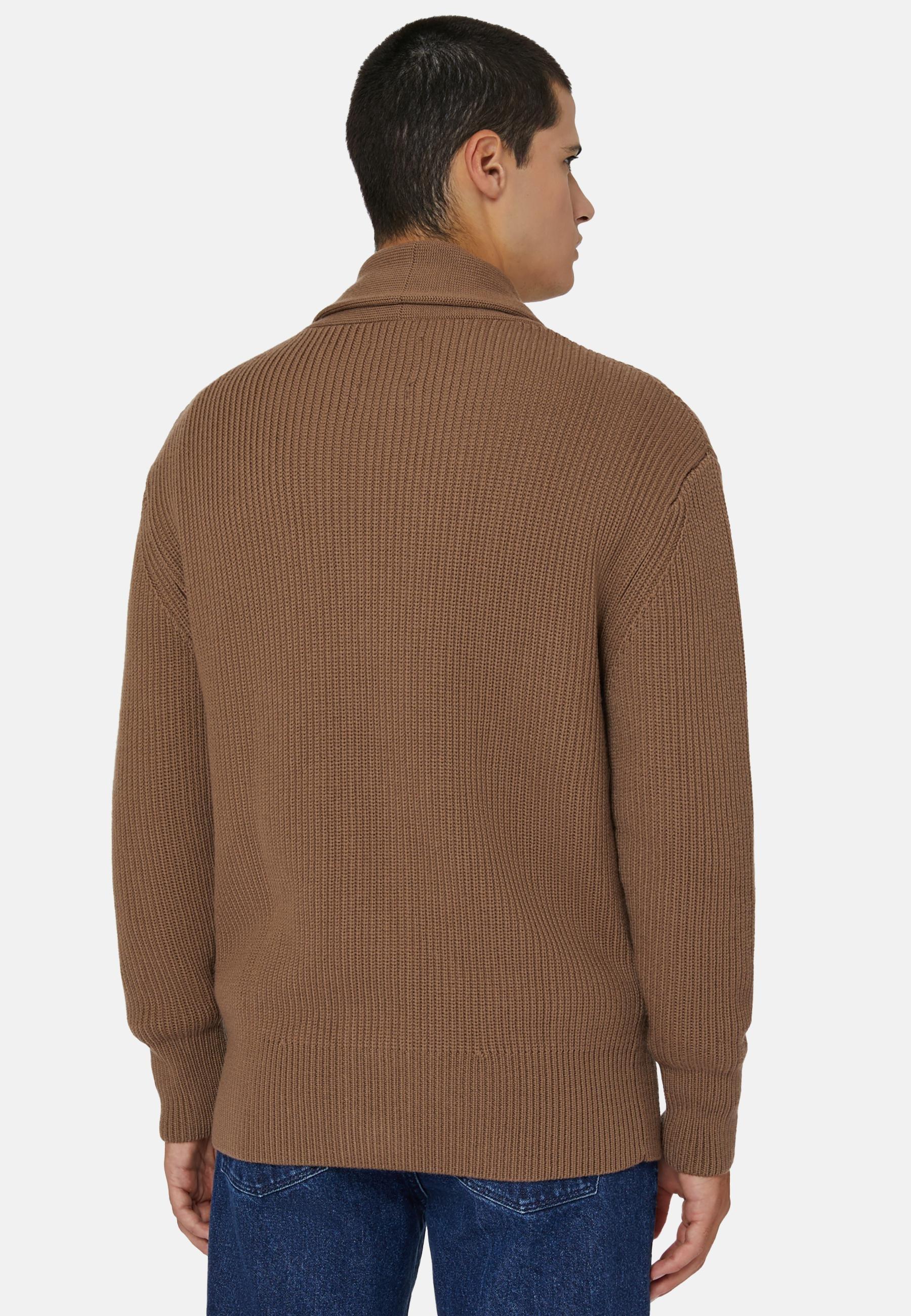 Shawl Neck Cardigan Brown, , large image number 1
