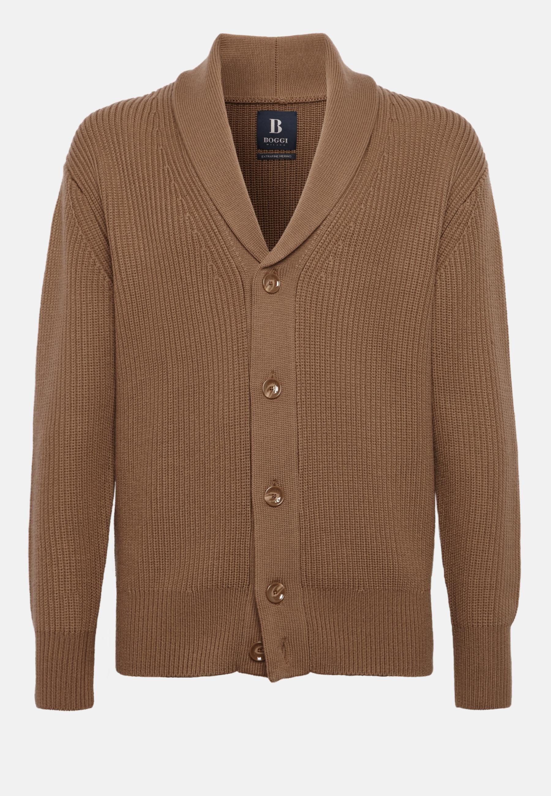 Shawl Neck Cardigan Brown, , large image number 3