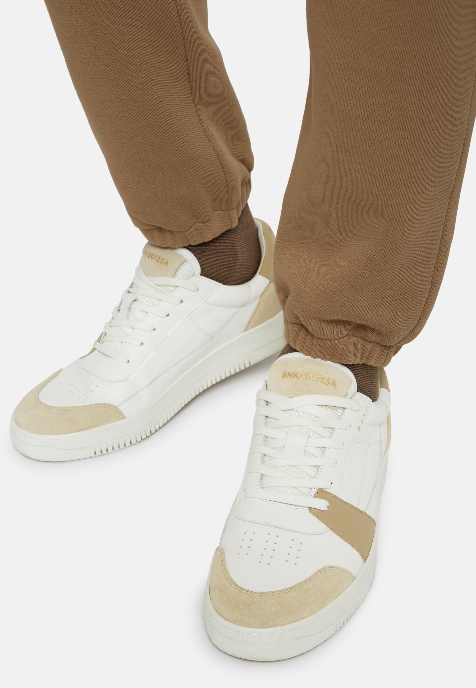 White Leather Trainers With Logo, , large image number 0