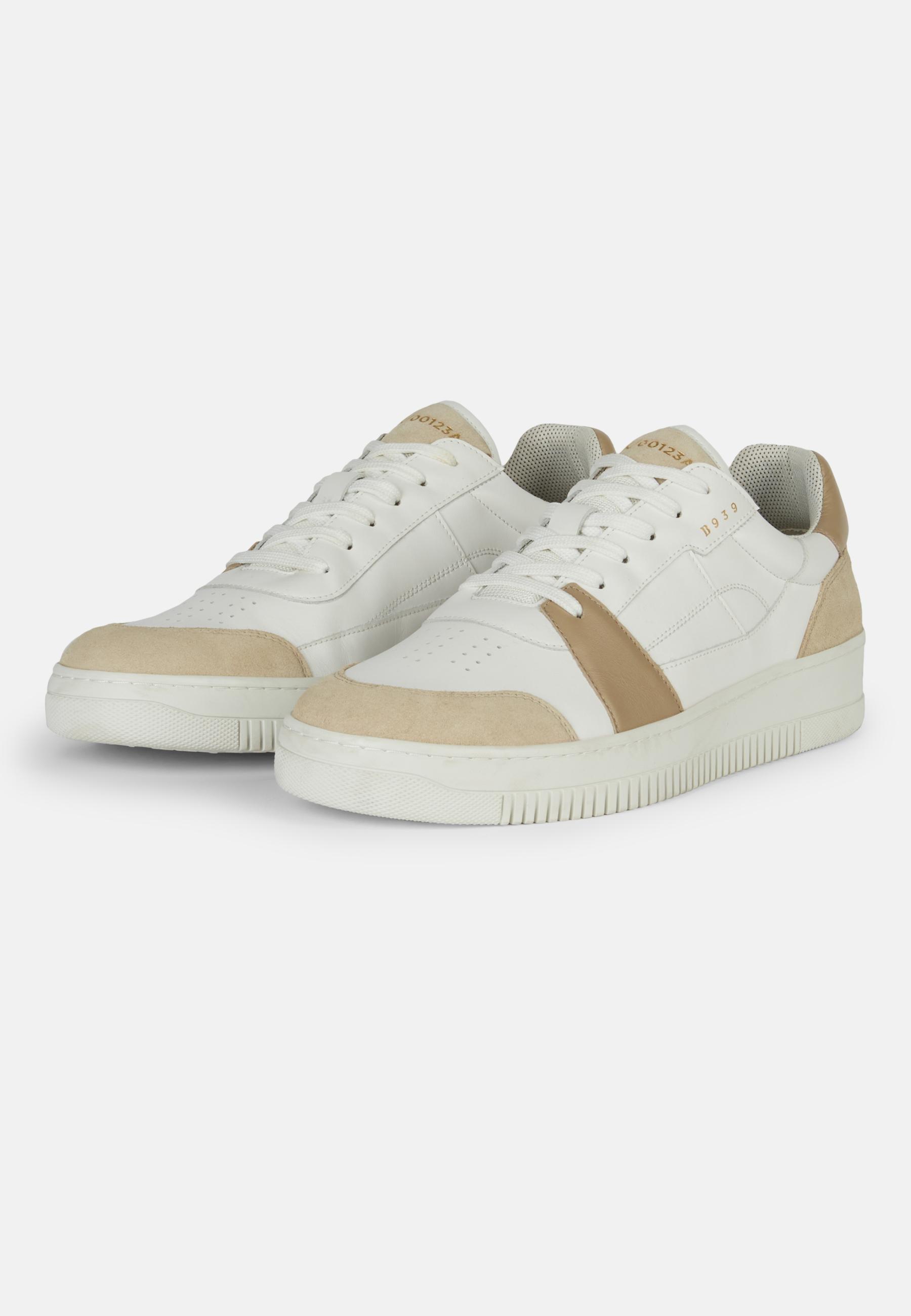 White Leather Trainers With Logo, , large image number 1
