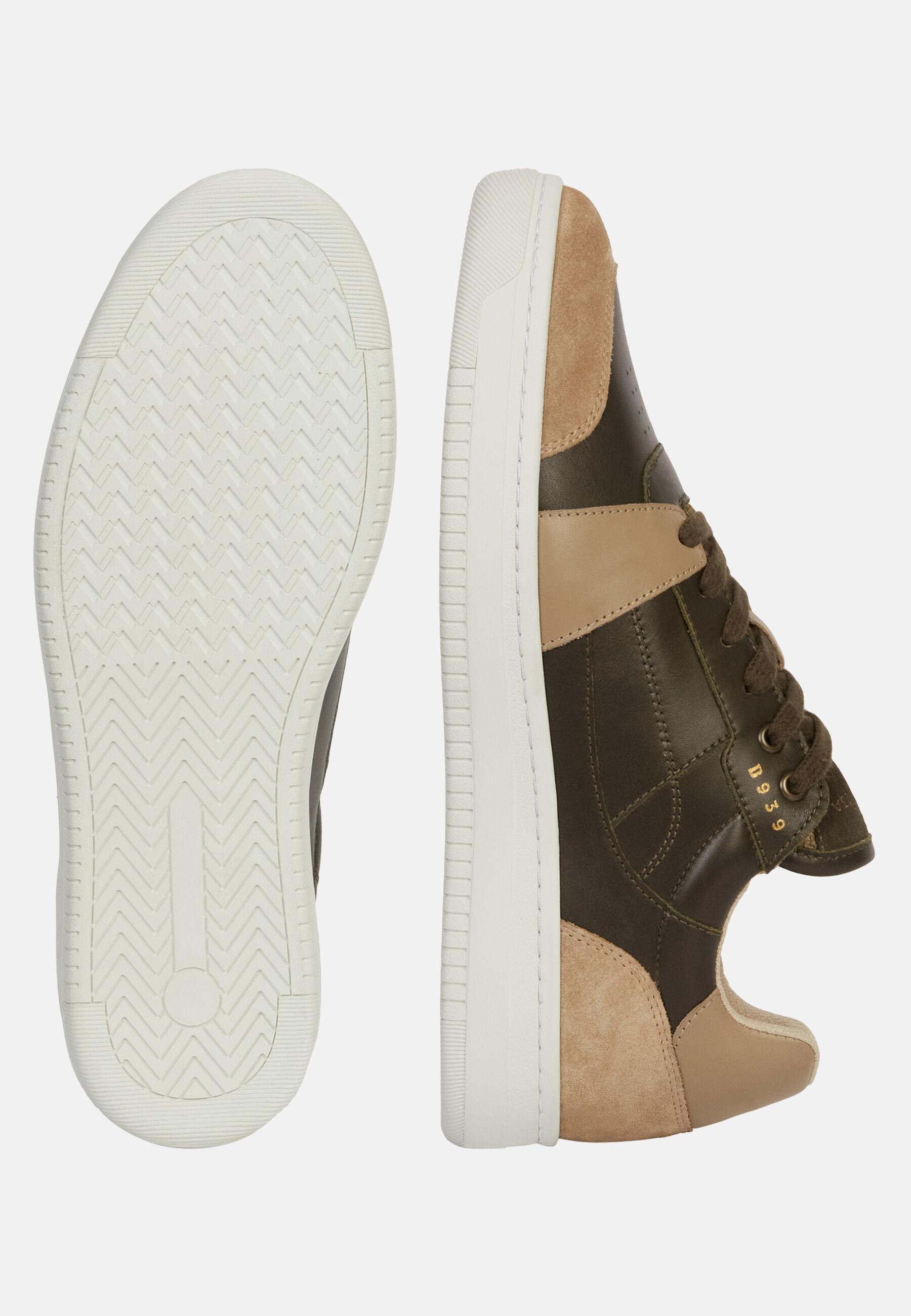 Leather Trainers With Logo Green, Military Green, large image number 5