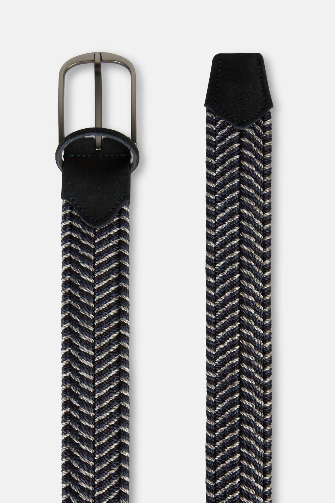 Woven Elasticated Belt In Viscose Navy, Navy blue, large image number 3