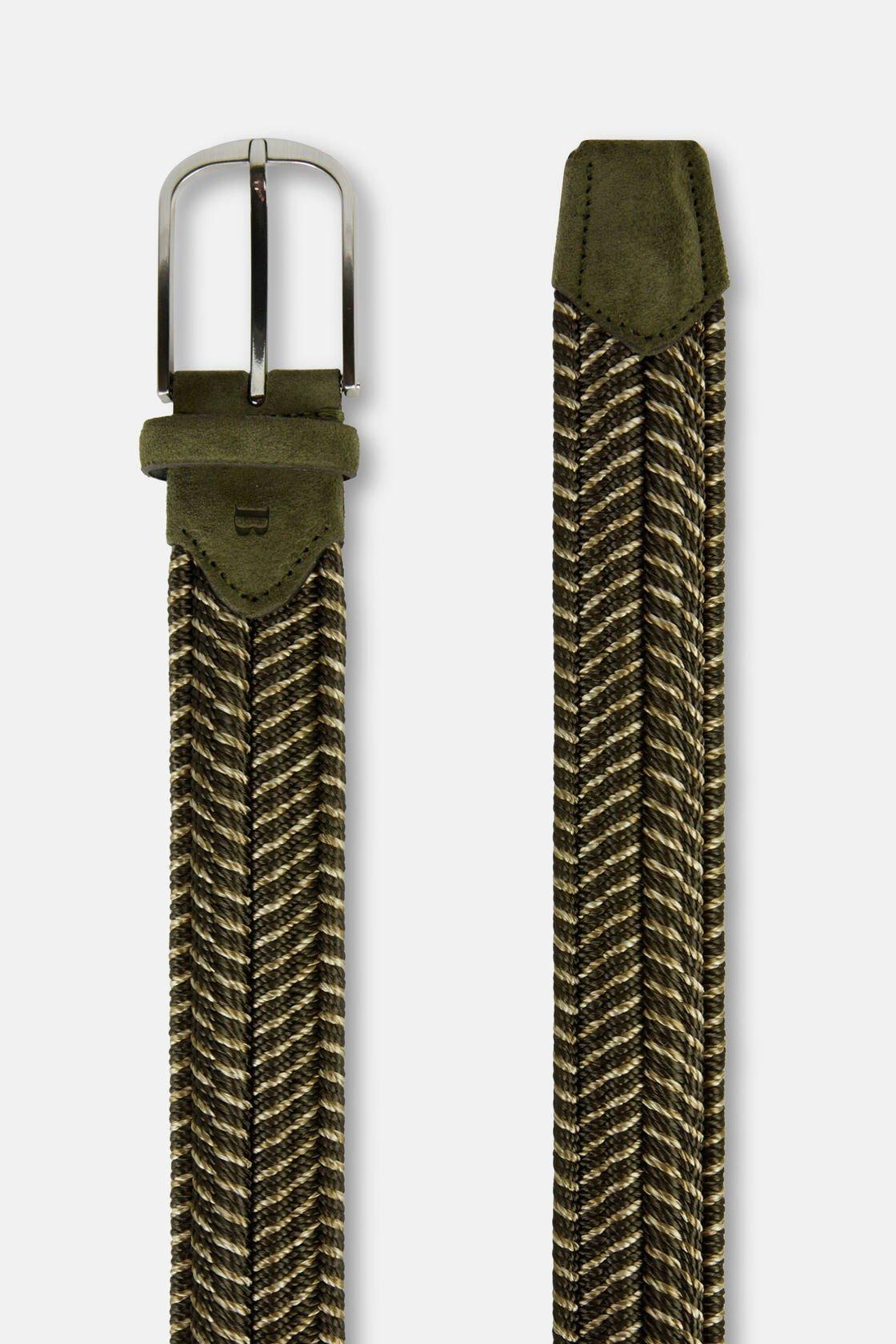 Woven Elasticated Belt In Viscose Green, Military Green, large image number 3