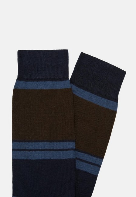Boggi Milano - Blue Colour-Blocking Pattern Socks