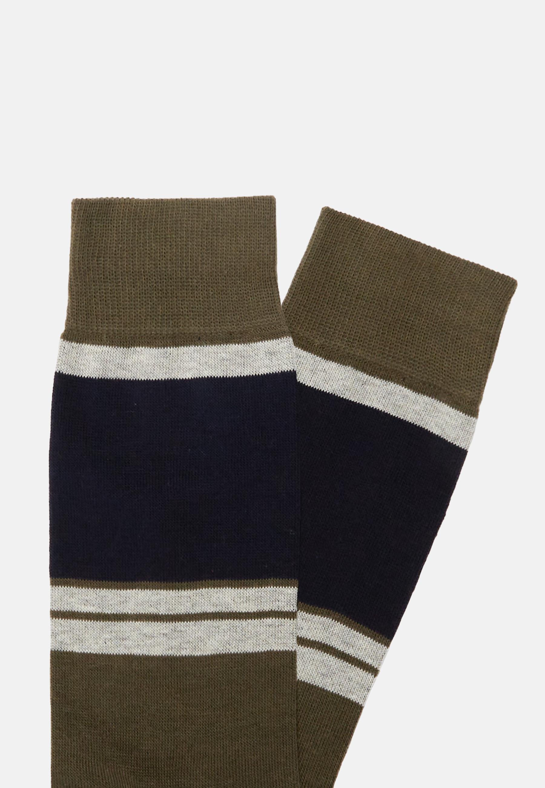 Colour-Blocking Pattern Socks Blue, Navy - Military, large image number 0