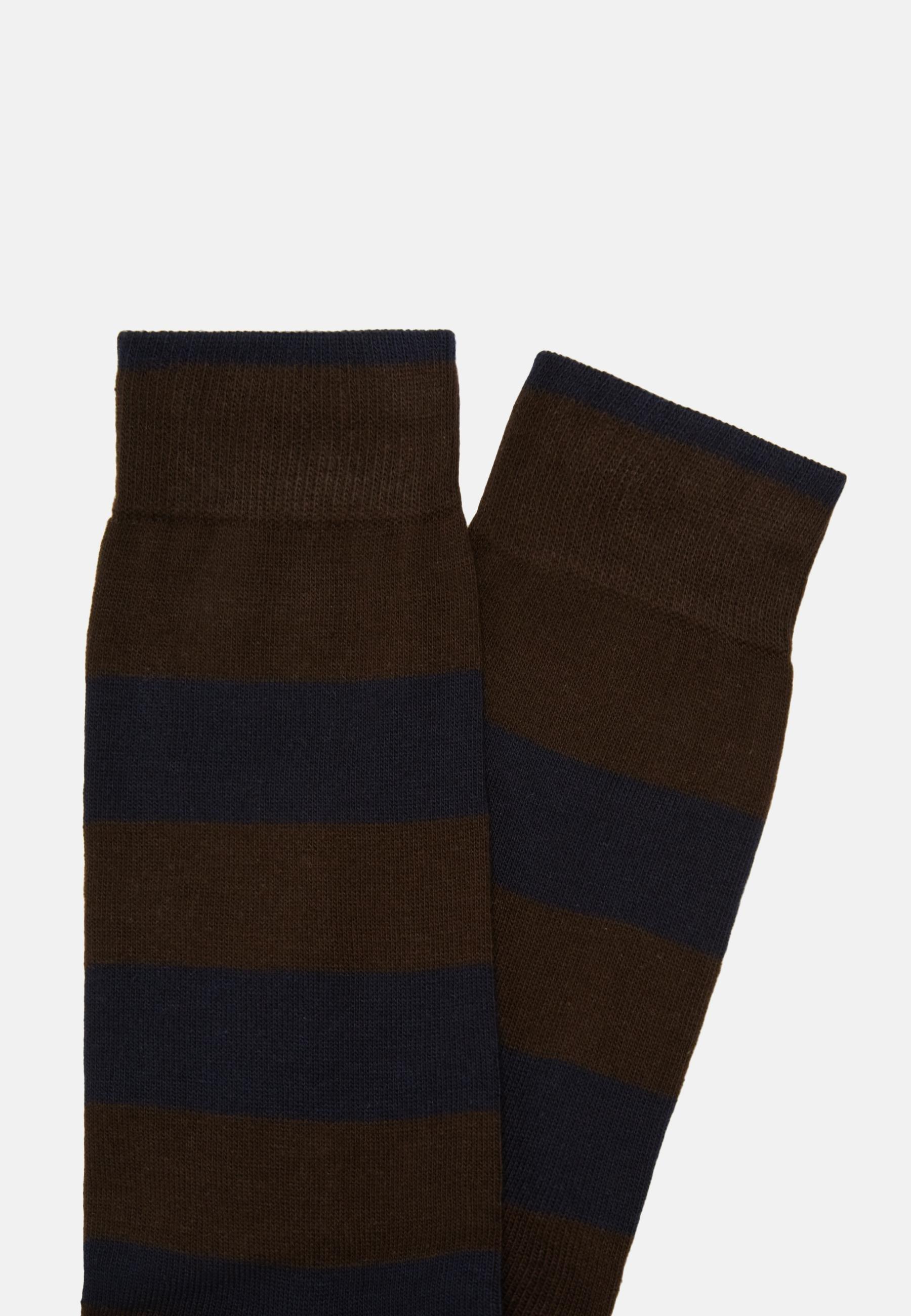 Blue Socks With Macro Striped Pattern, Navy blue, large image number 0