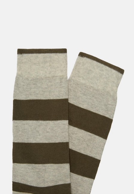 Boggi Milano - Grey Macro Striped Pattern Socks