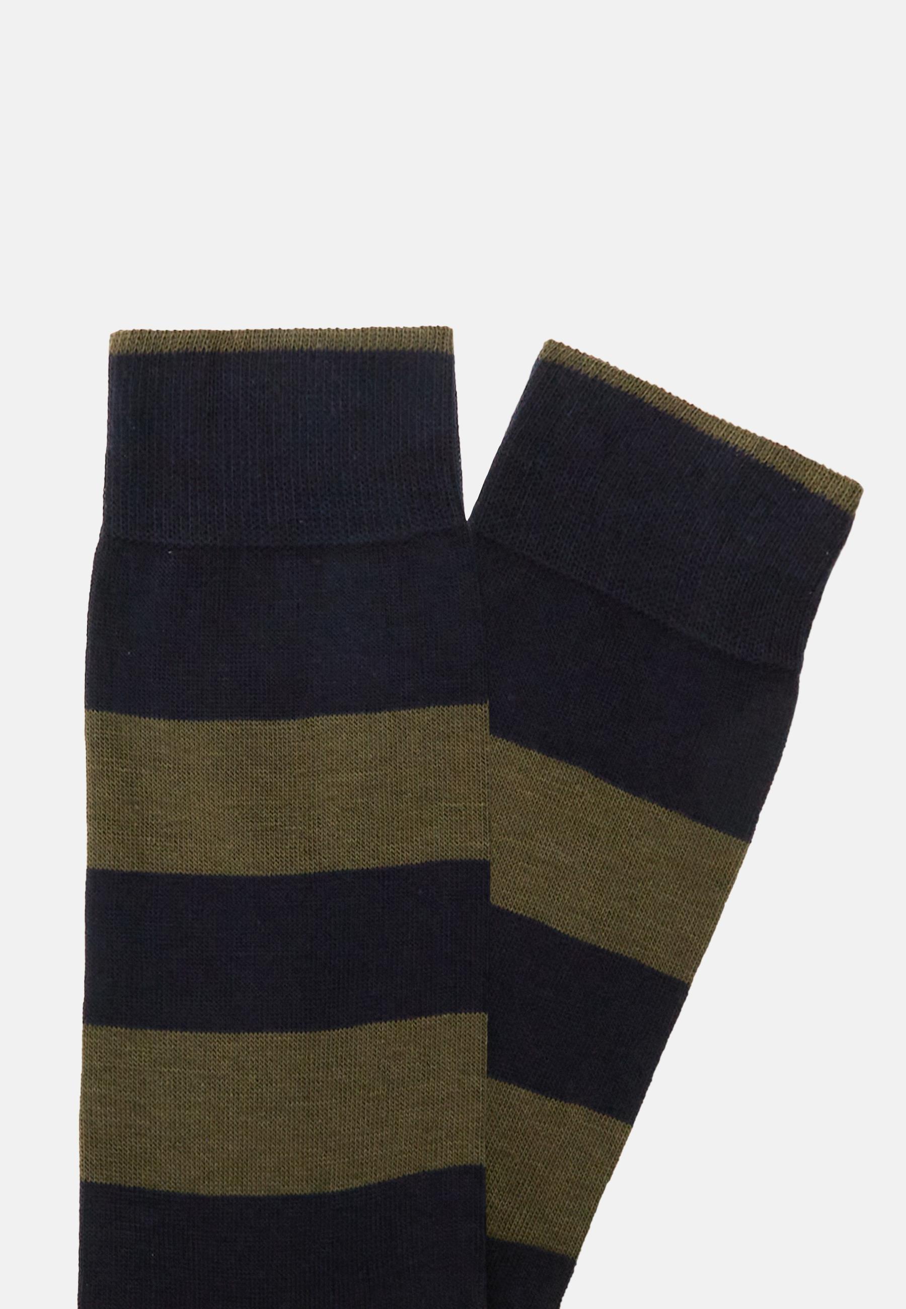 Boggi Milano - Blue Socks With Macro Striped Pattern