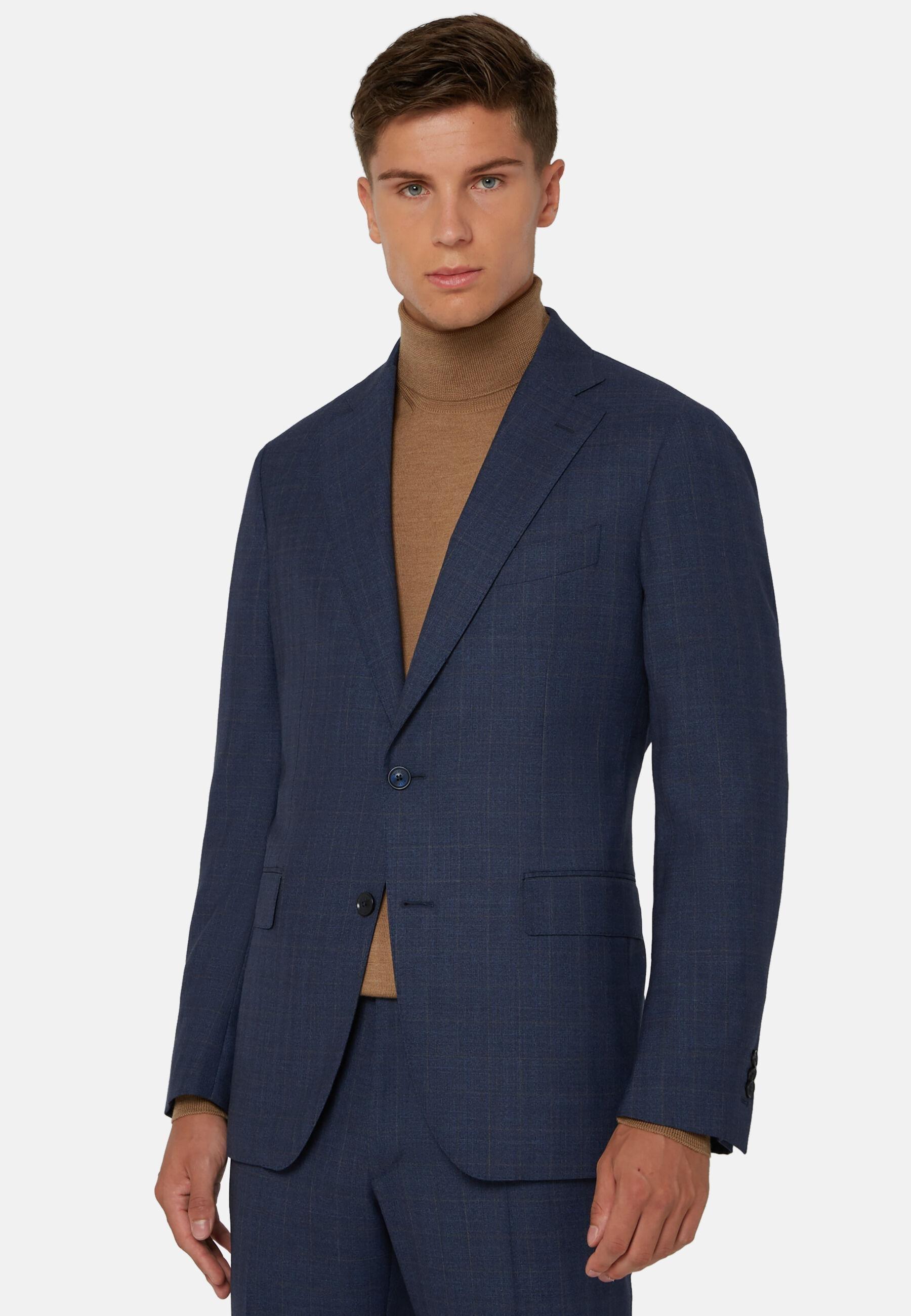 Prince Of Wales Check Suit Blue, Blue, medium