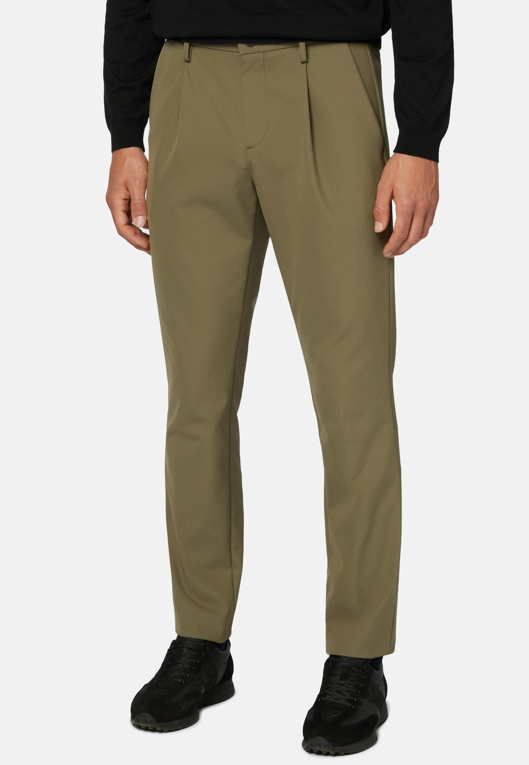 B Tech Stretch Nylon Trousers Green, Military Green, medium