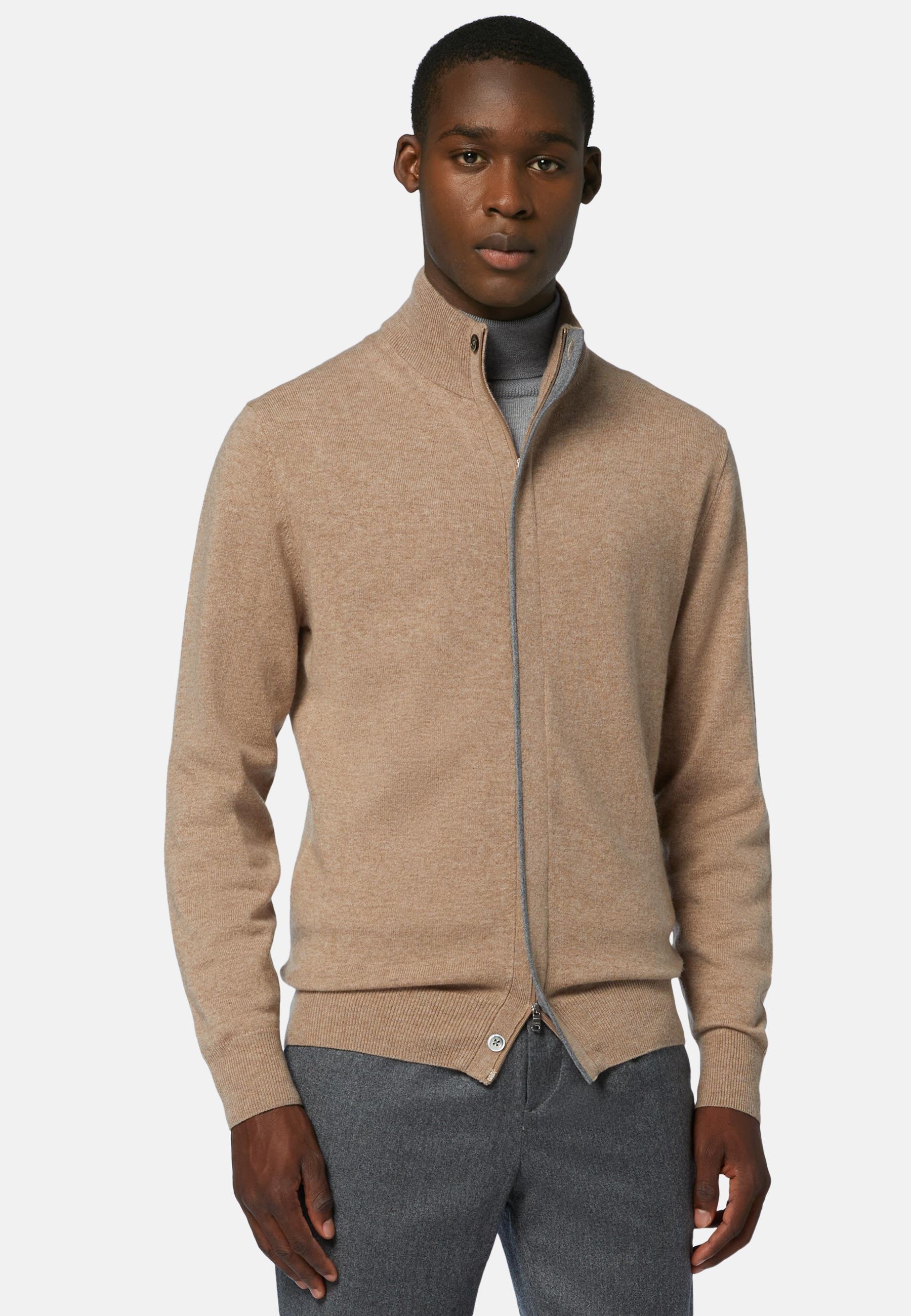 Brown Full-Zip Jumper And Cashmere, , large image number 0