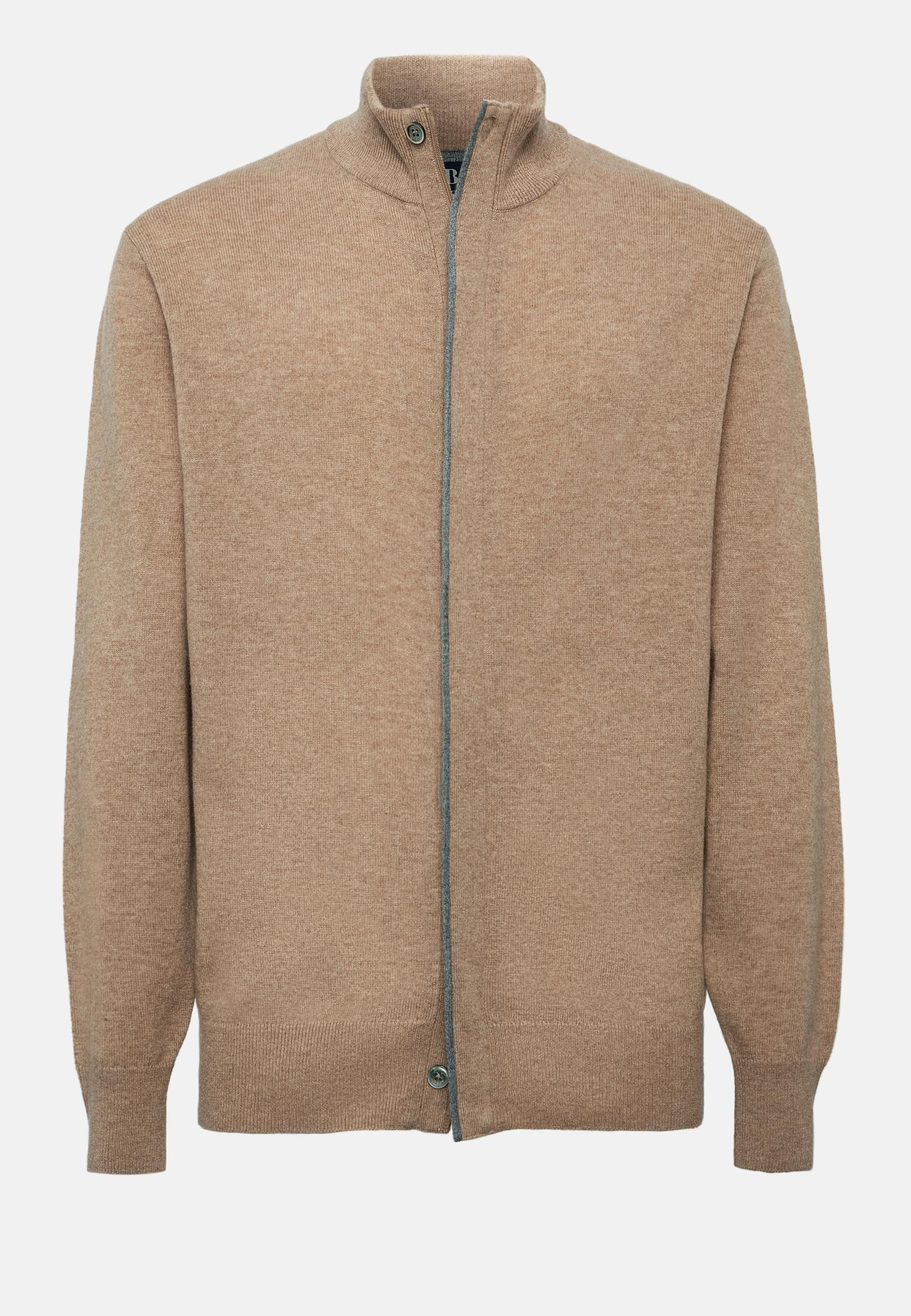 Brown Full-Zip Jumper And Cashmere, , large image number 3