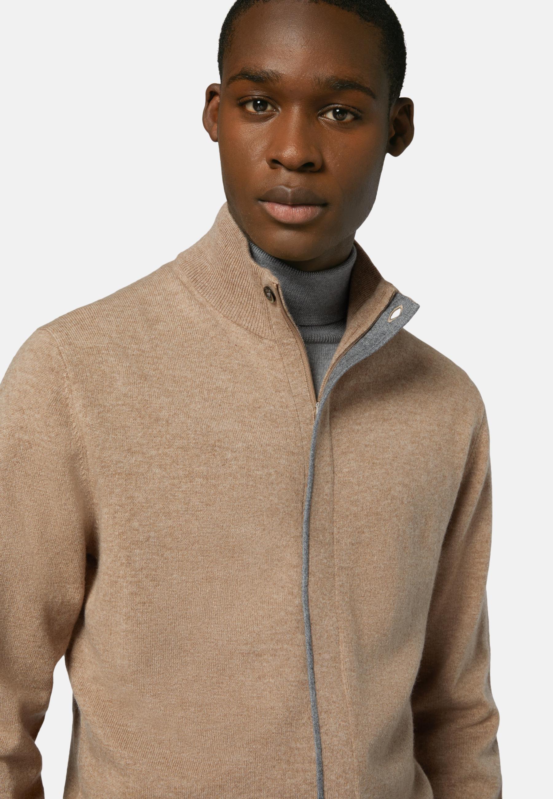 Brown Full-Zip Jumper And Cashmere, , large image number 4