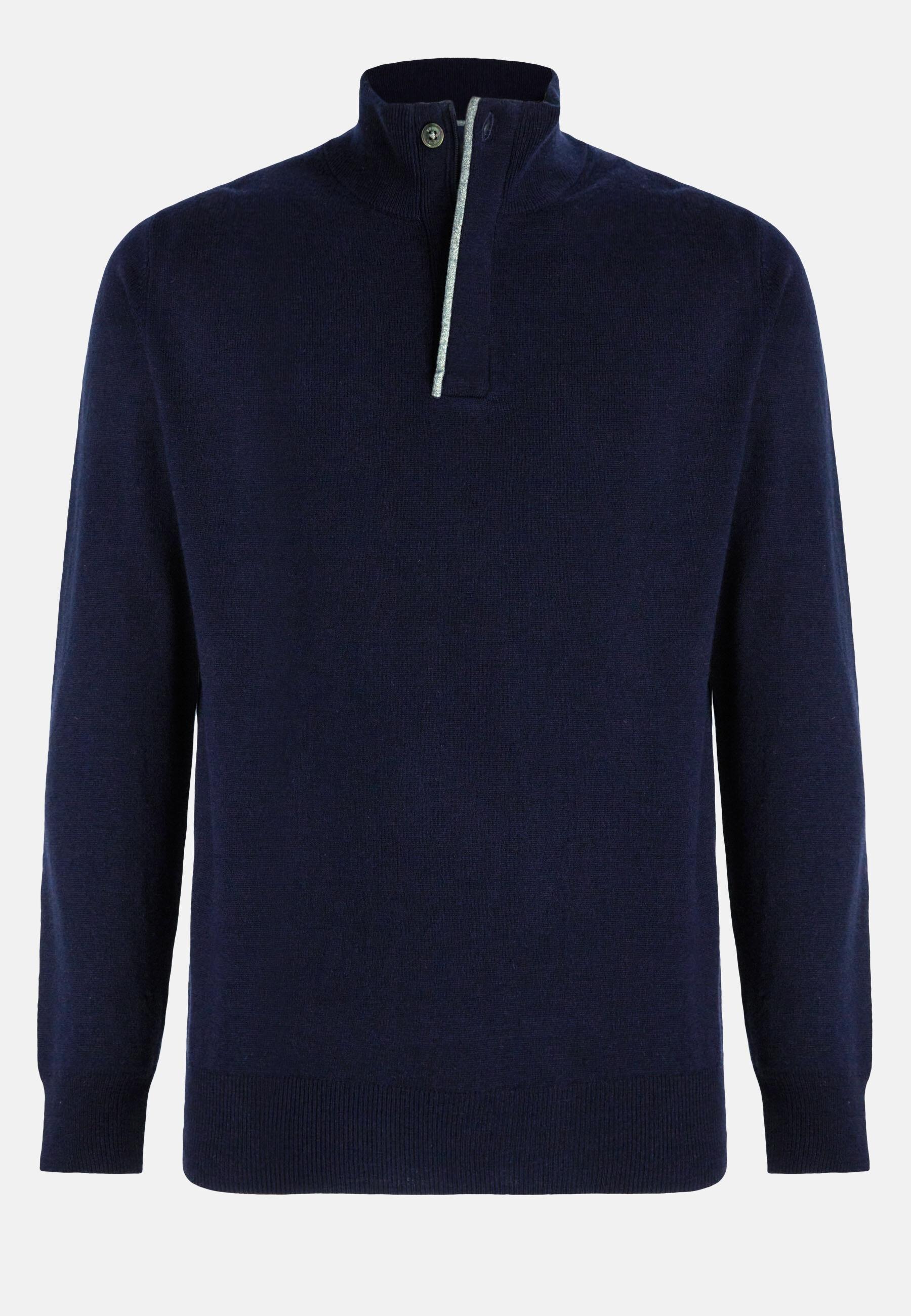 Wool/Cashmere Half Zip Jumper Navy, 3901_NAVY, large image number 7