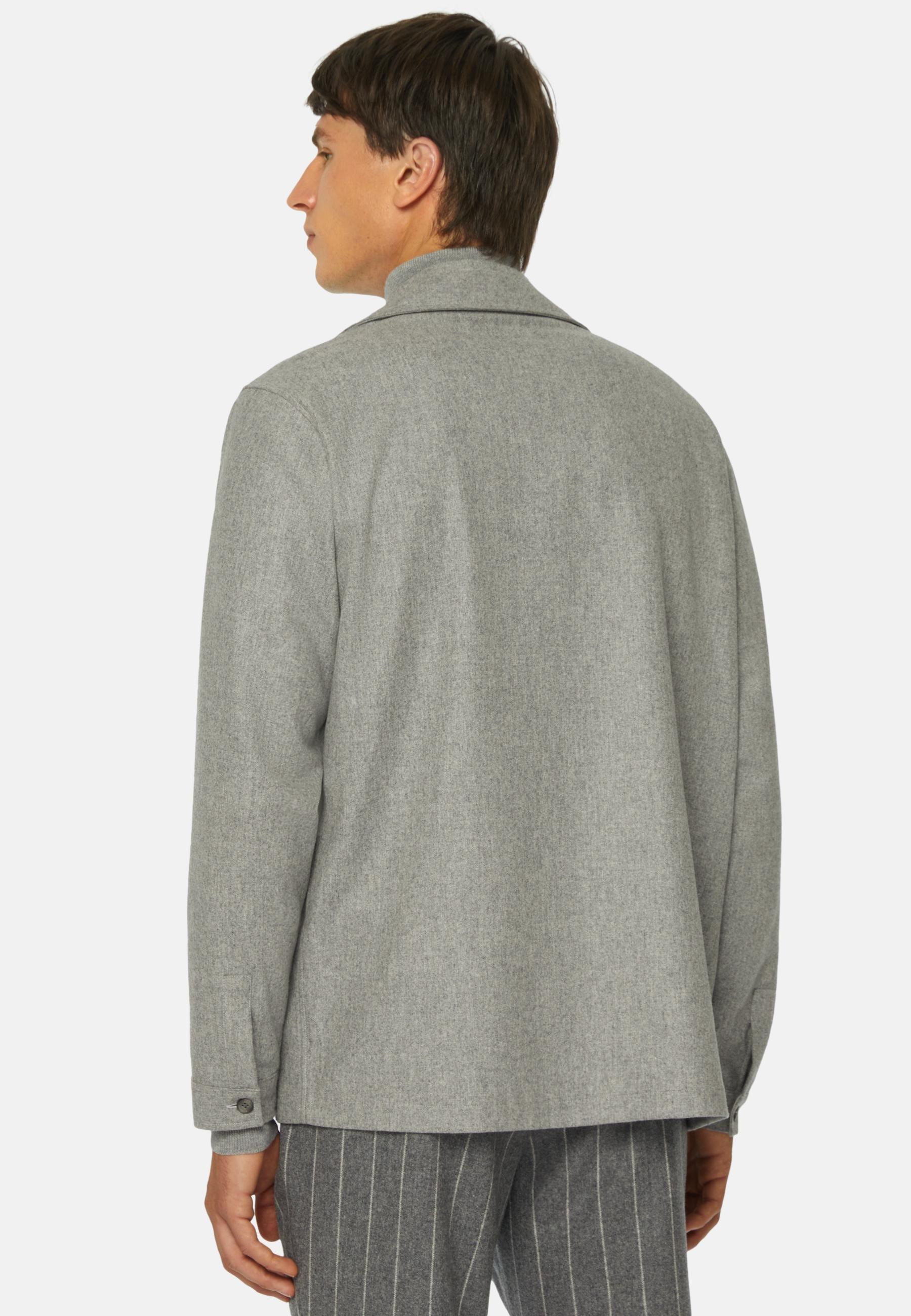 Link Shirt Jacket In Wool Flannel Grey, , large image number 1