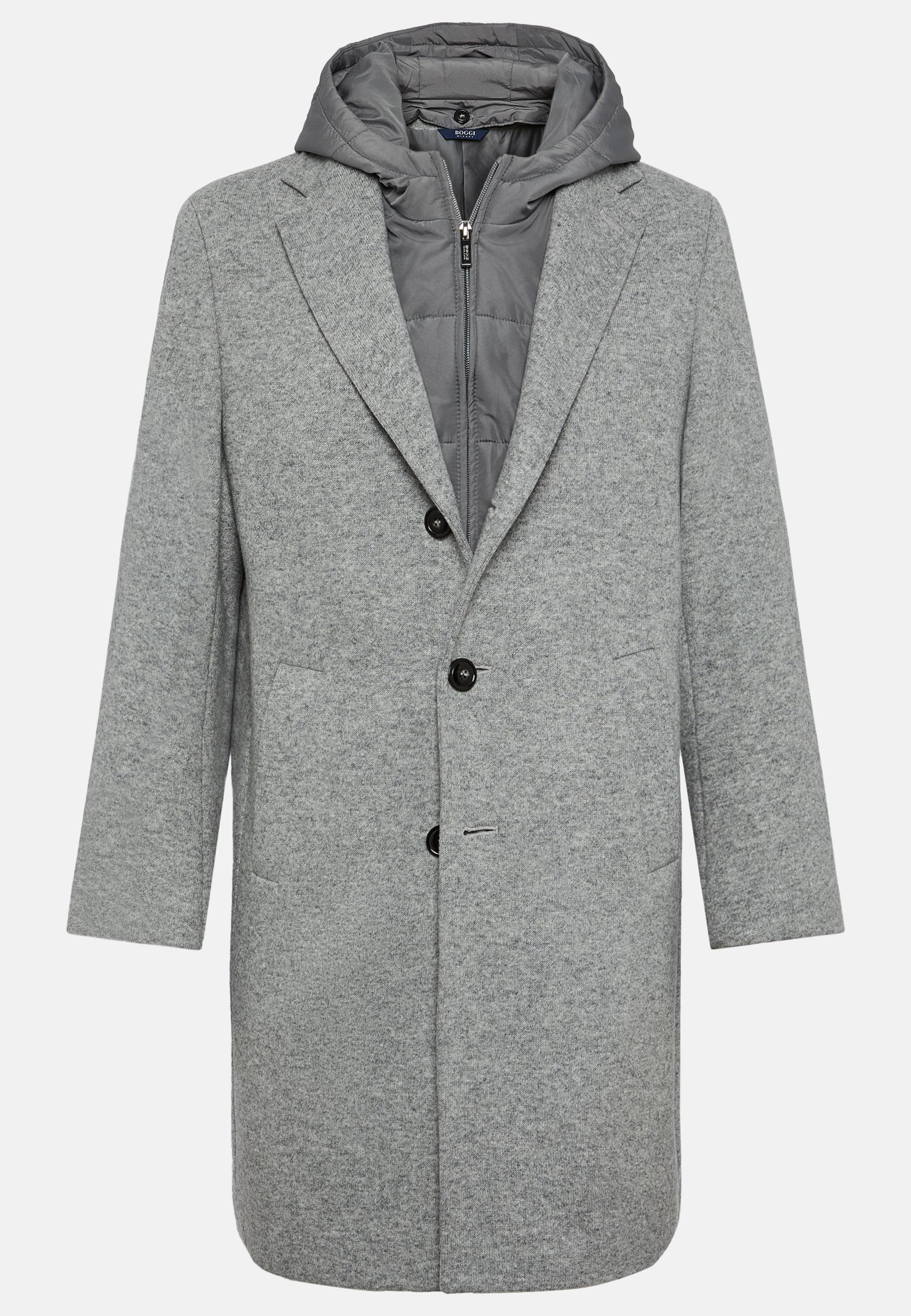 Wool Jersey Coat With Gilet Grey, , large image number 3