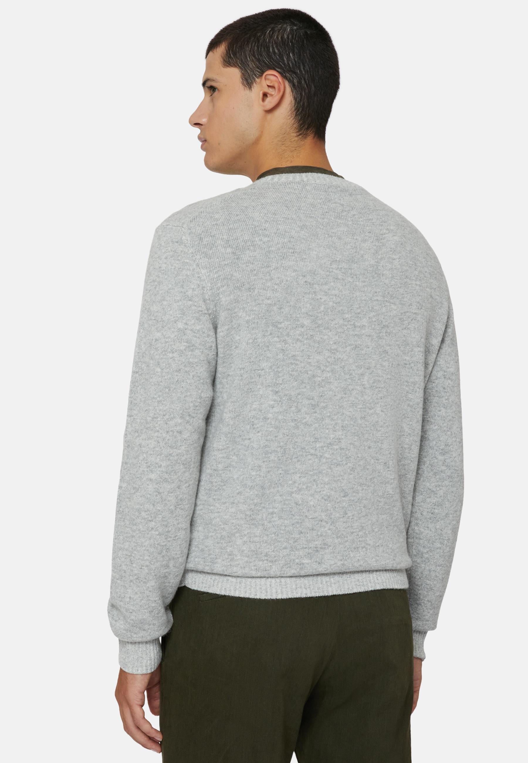 Crew Neck Jumper in A Cashmere Blend, Grey, Grey, large image number 2