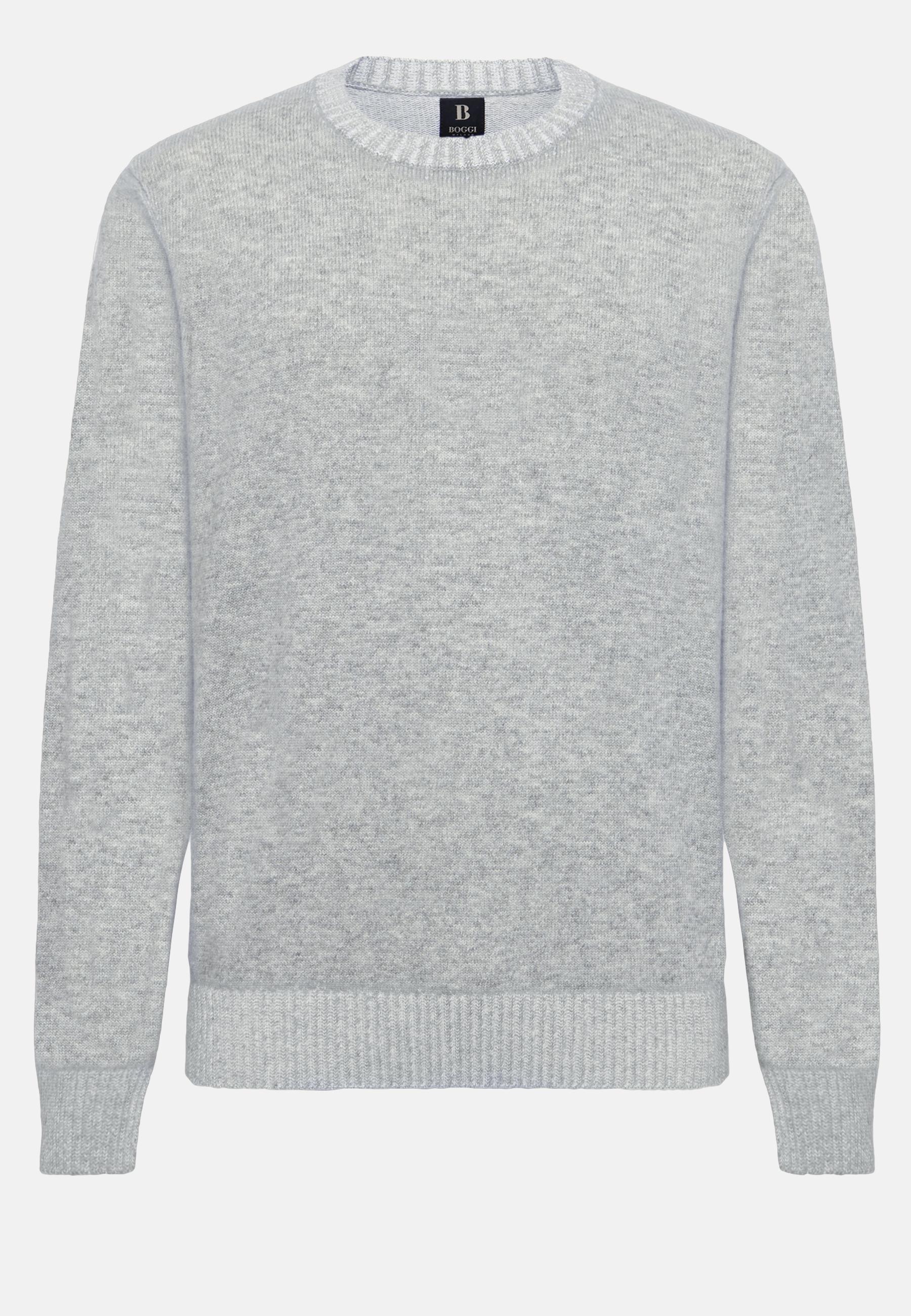 Crew Neck Jumper in A Cashmere Blend, Grey, Grey, large image number 6