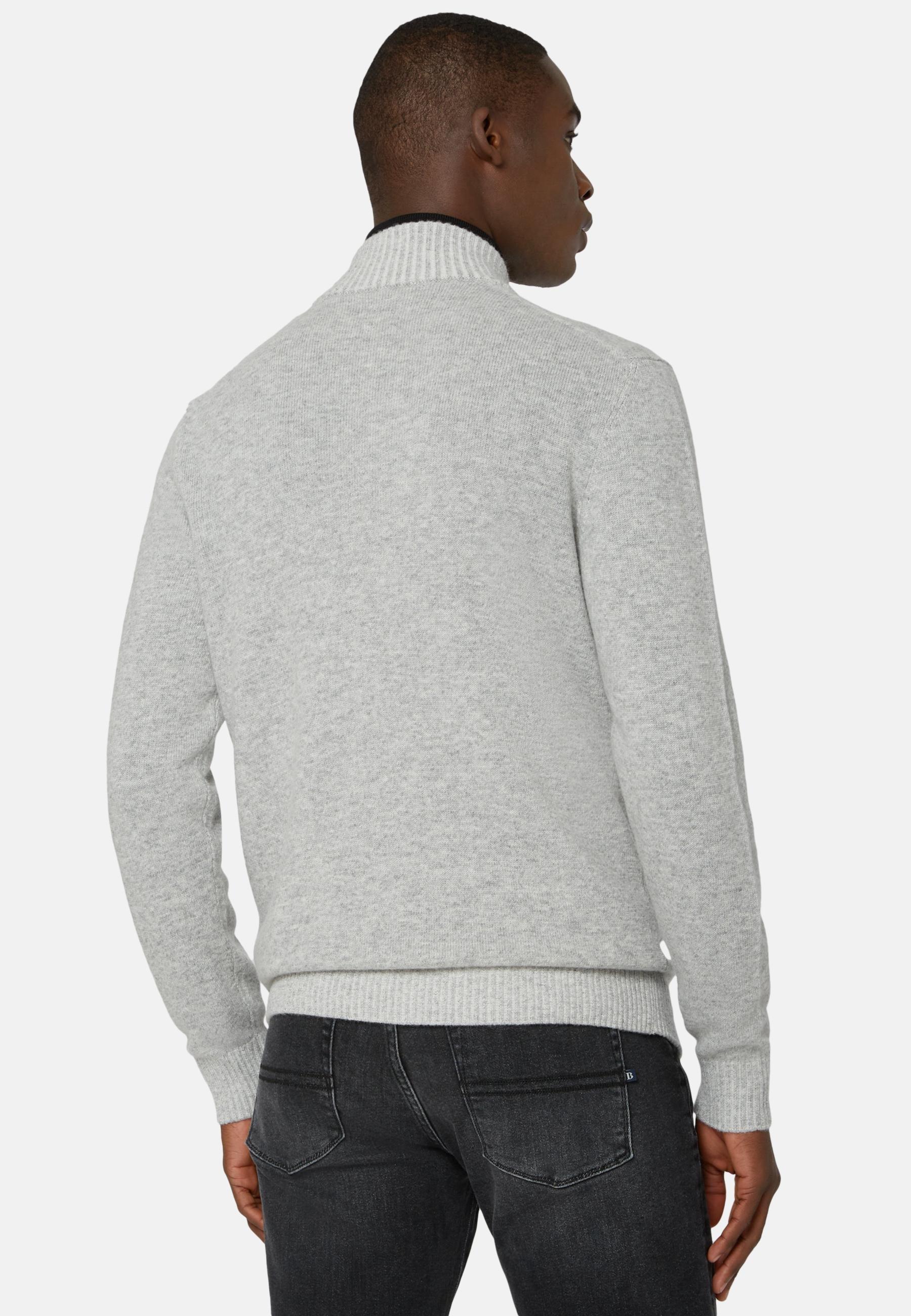 Full-Zip Jumper In A Cashmere Blend Grey, Grey, large image number 1
