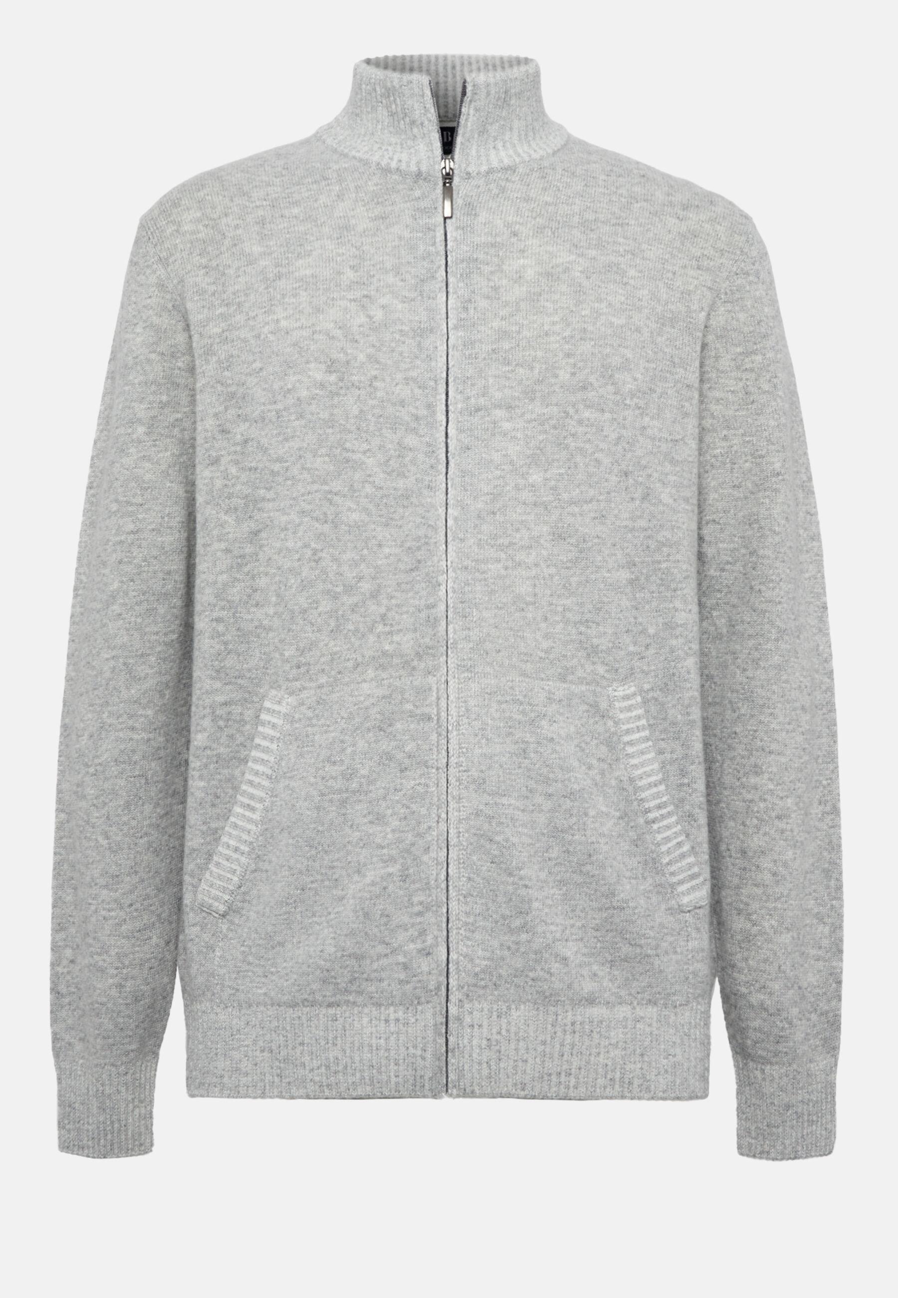 Full-Zip Jumper in A Cashmere Blend, Grey, Grey, large image number 7