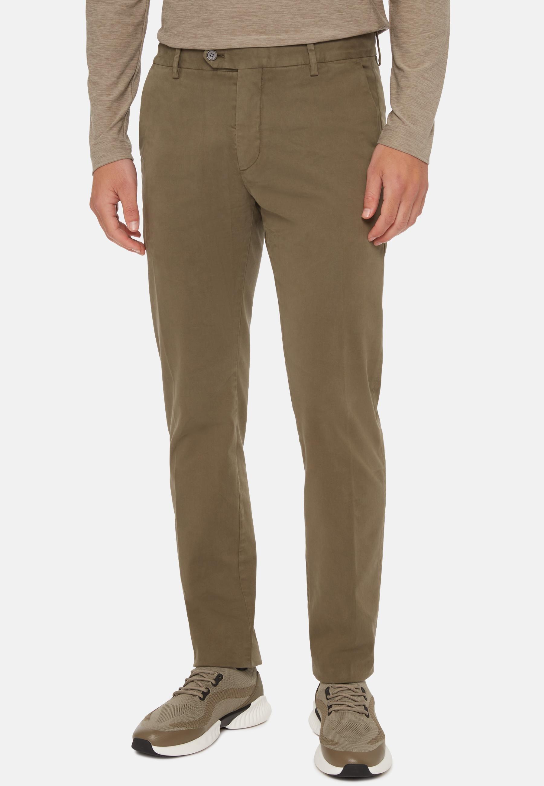 Stretch Cotton Trousers Green, , large image number 0