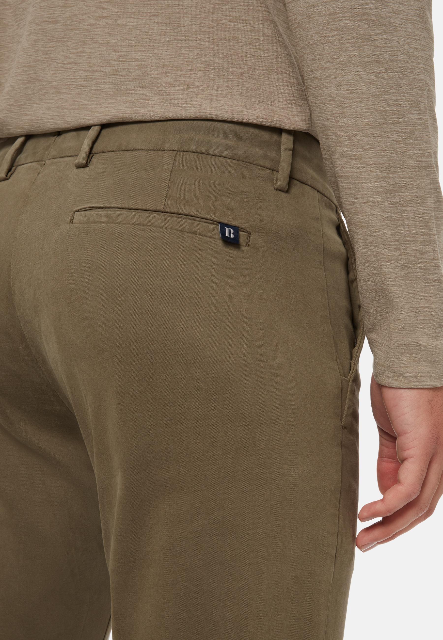 Stretch Cotton Trousers Green, , large image number 3