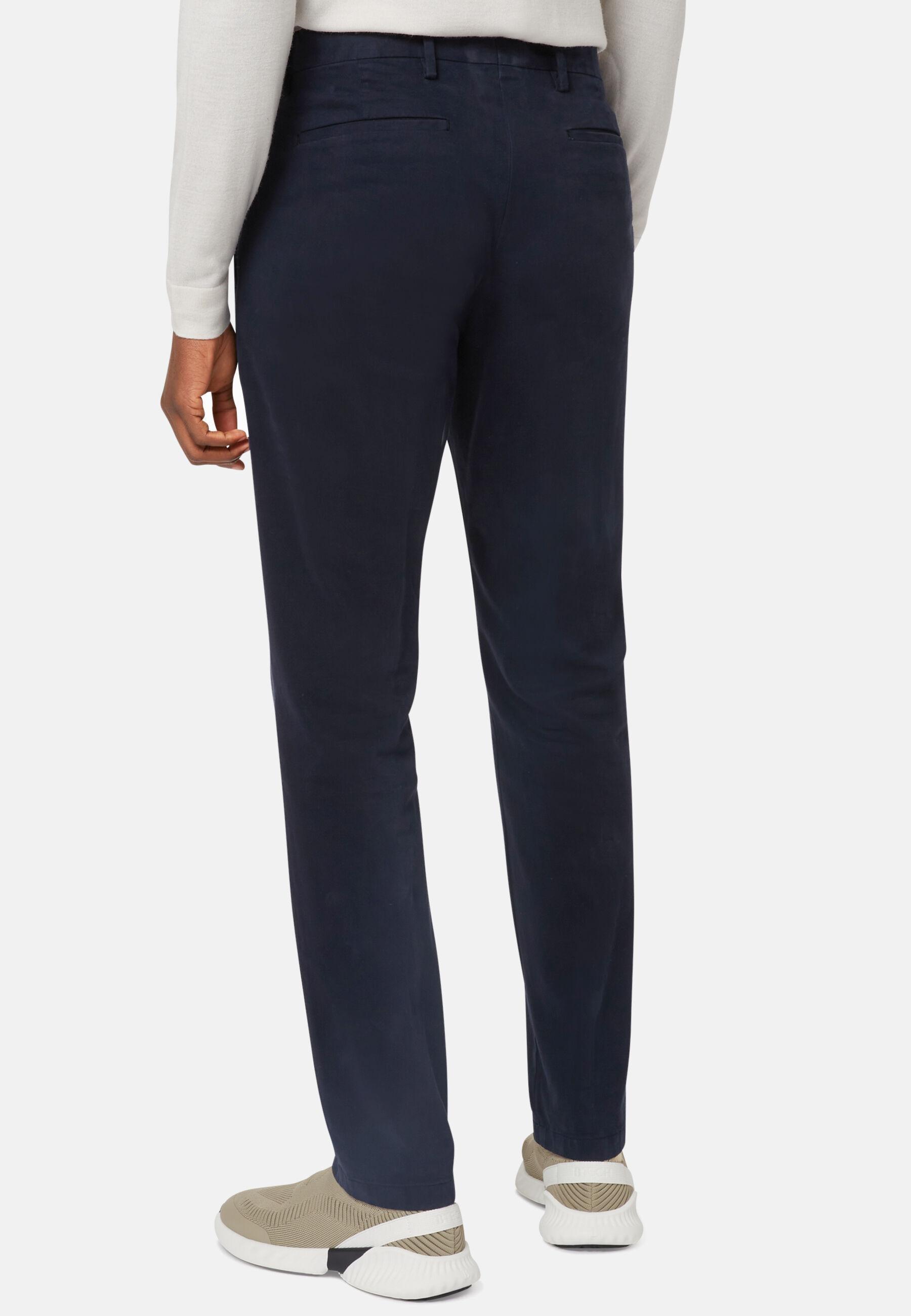 Stretch Cotton Trousers Blue, Navy blue, large image number 5