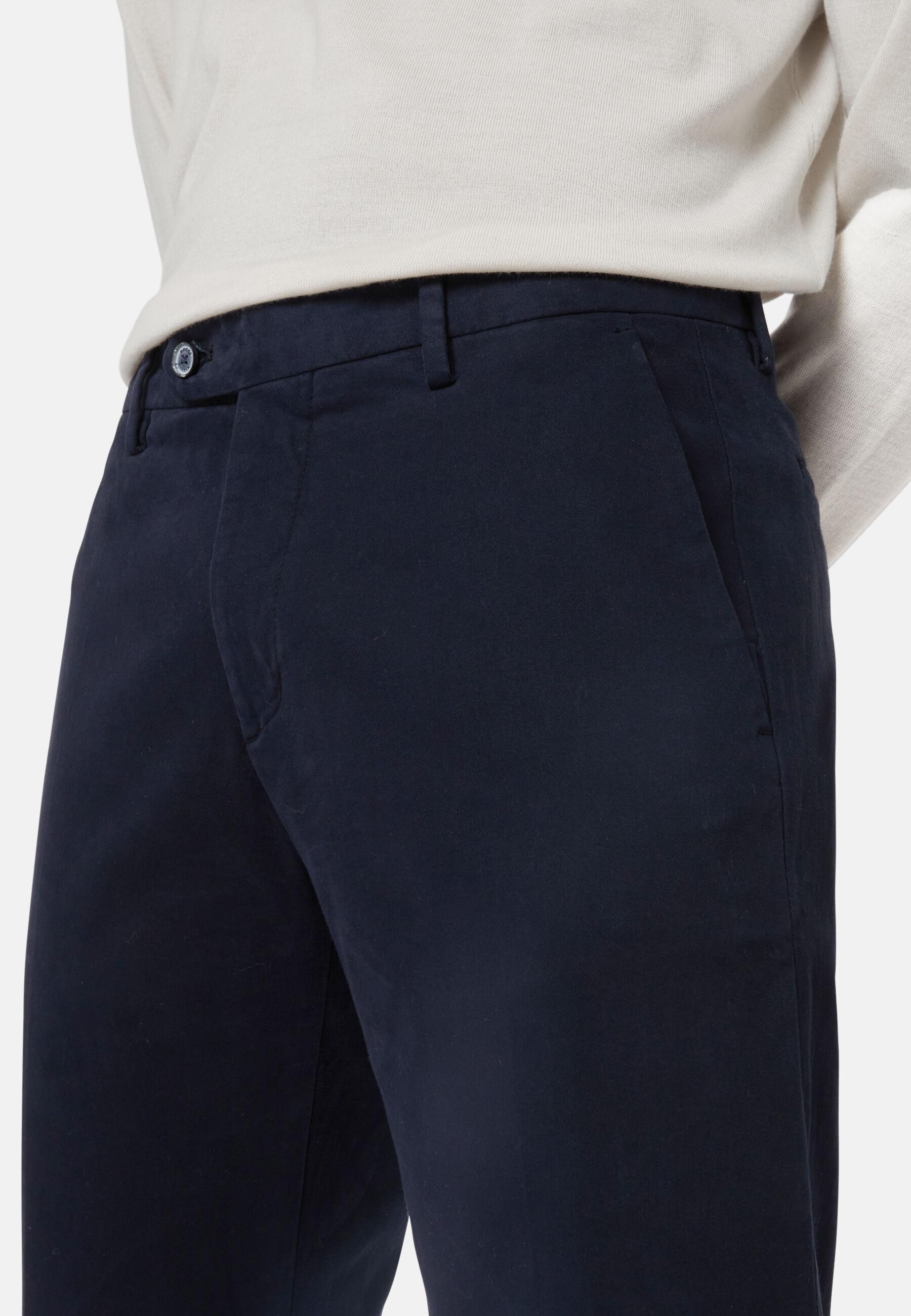 Stretch Cotton Trousers Blue, Navy blue, large image number 7
