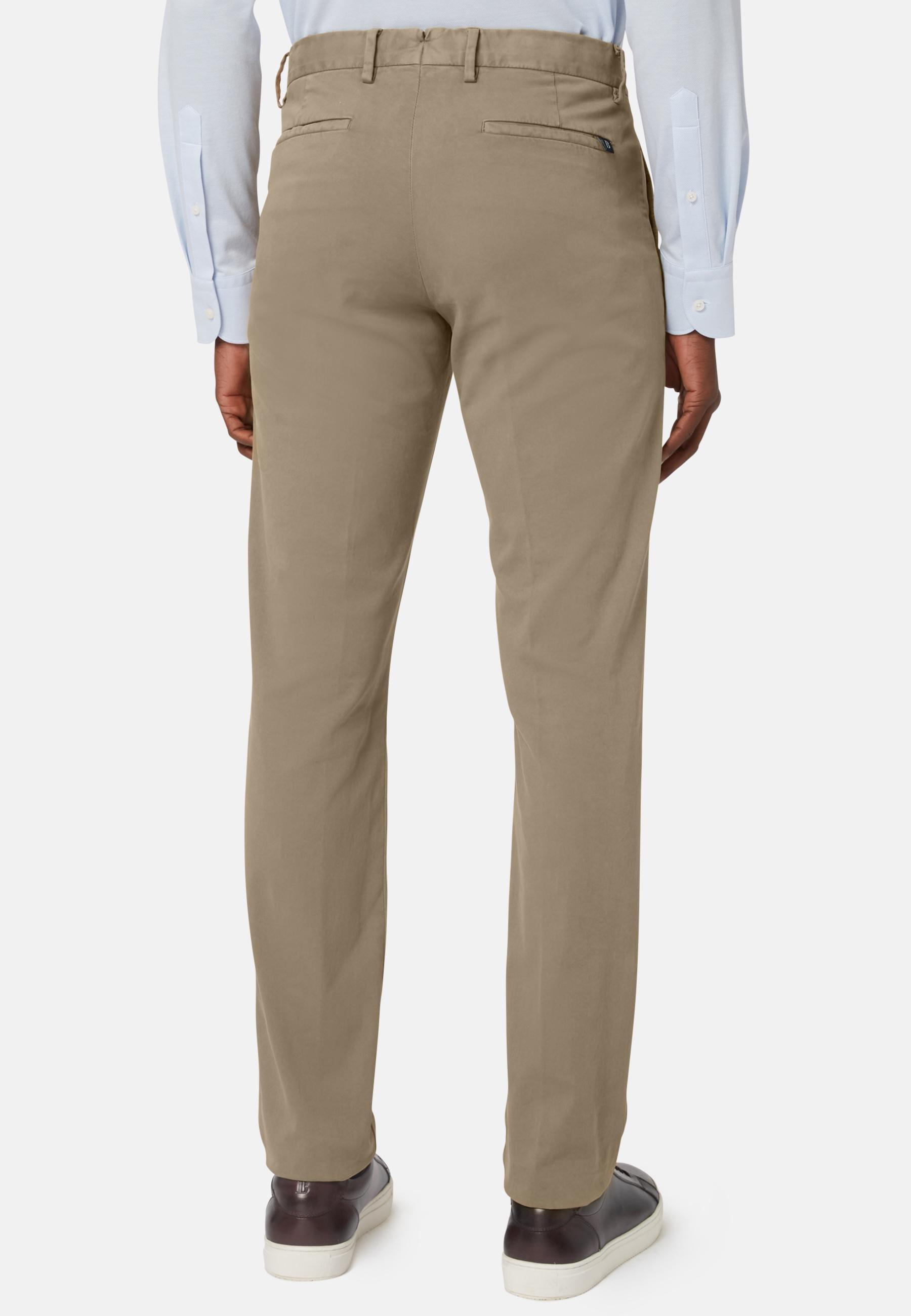 Stretch Cotton Trousers Beige, Kaki, large image number 4