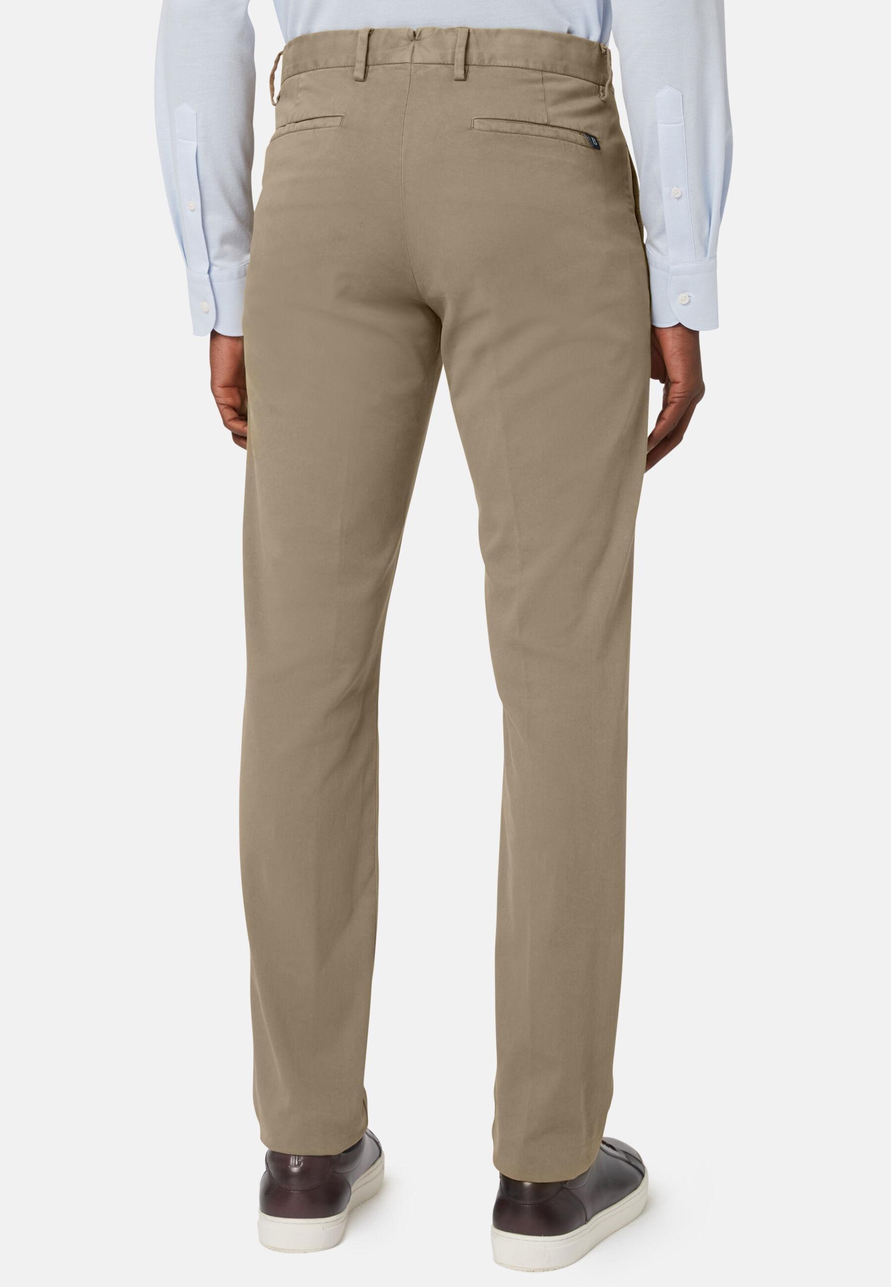 Stretch Cotton Trousers Beige, Kaki, large image number 5