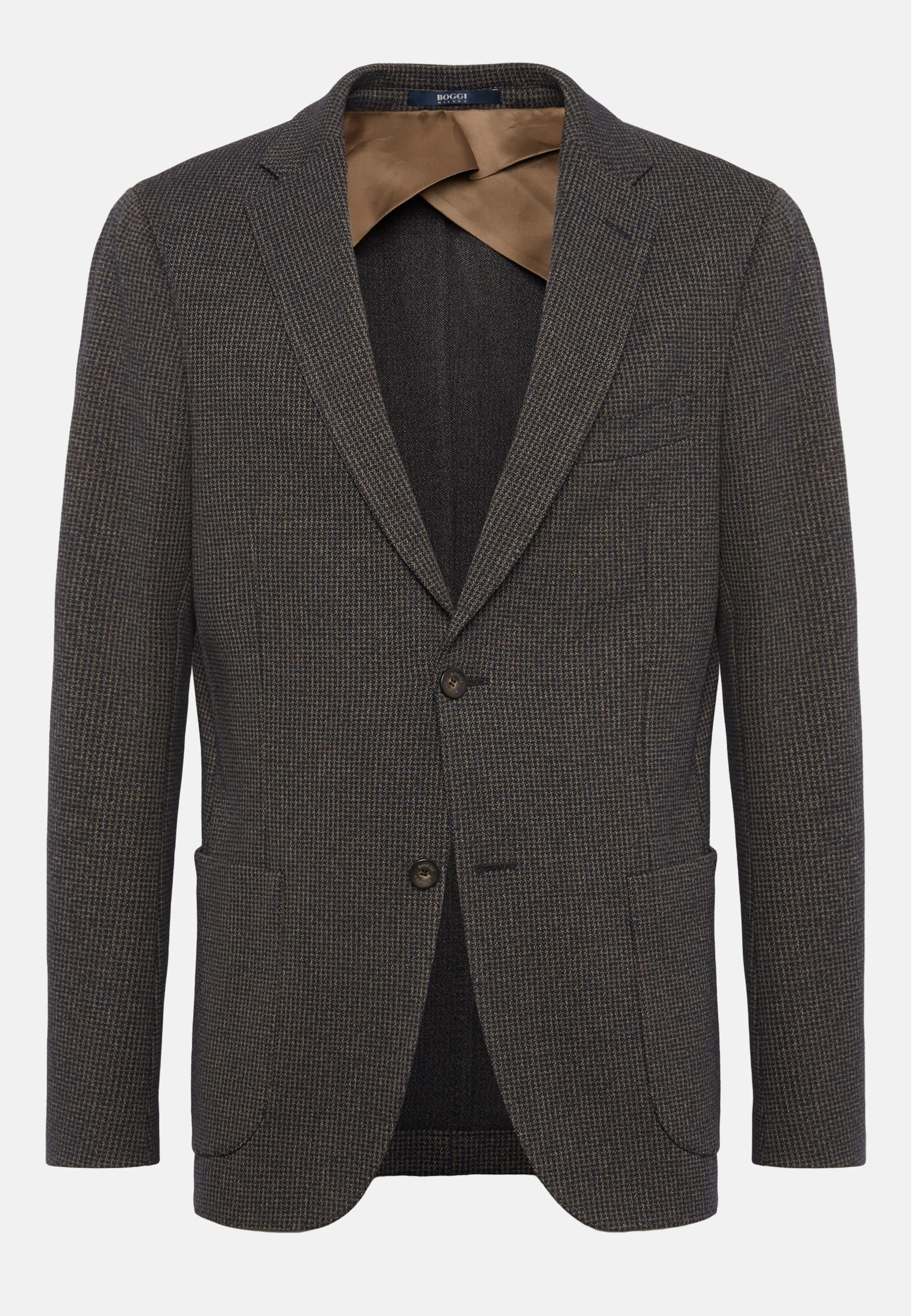 Jacket in A Cotton Blend B Jersey, Brown, Brown, large image number 6