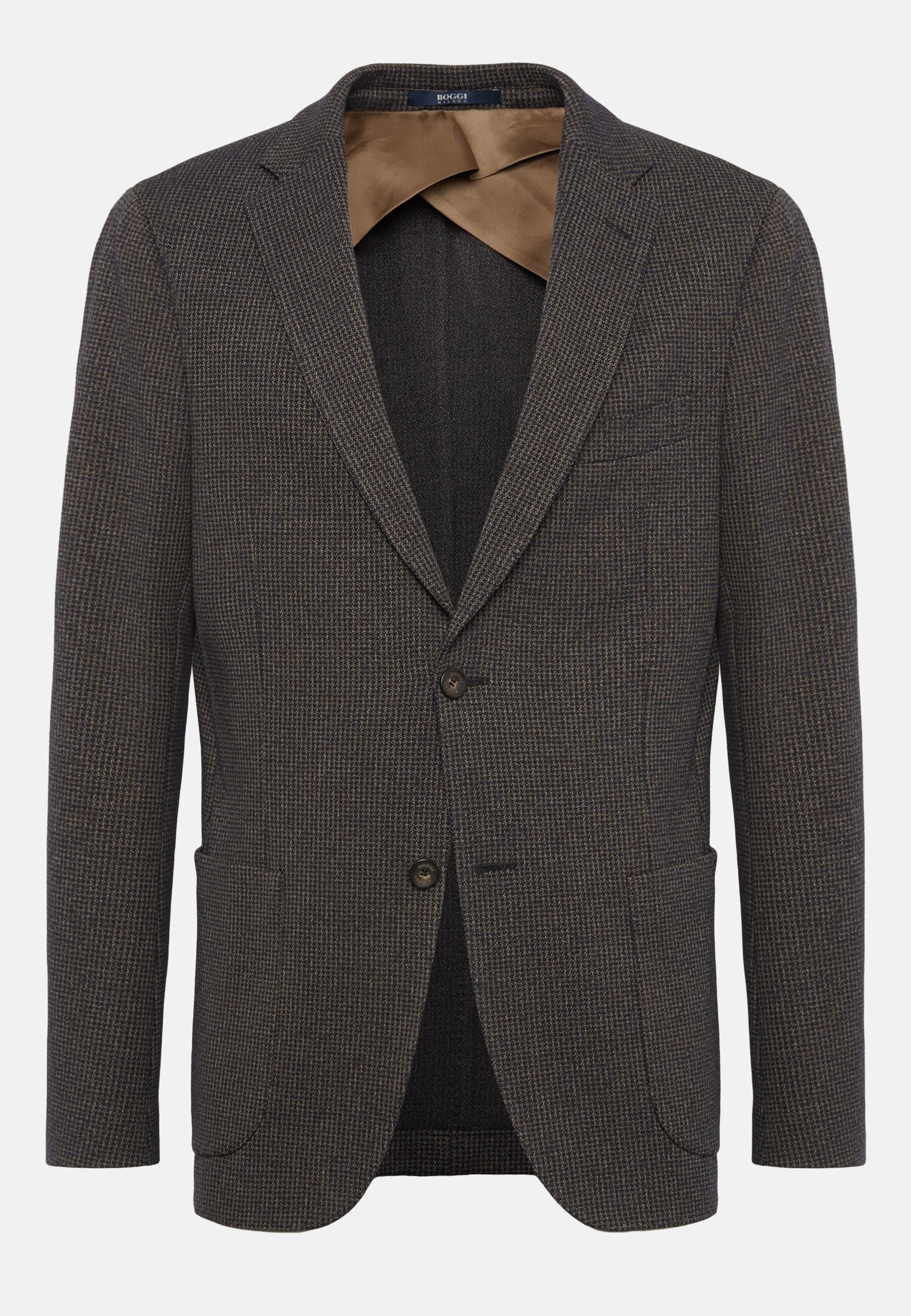 Jacket in A Cotton Blend B Jersey, Brown, Brown, large image number 7