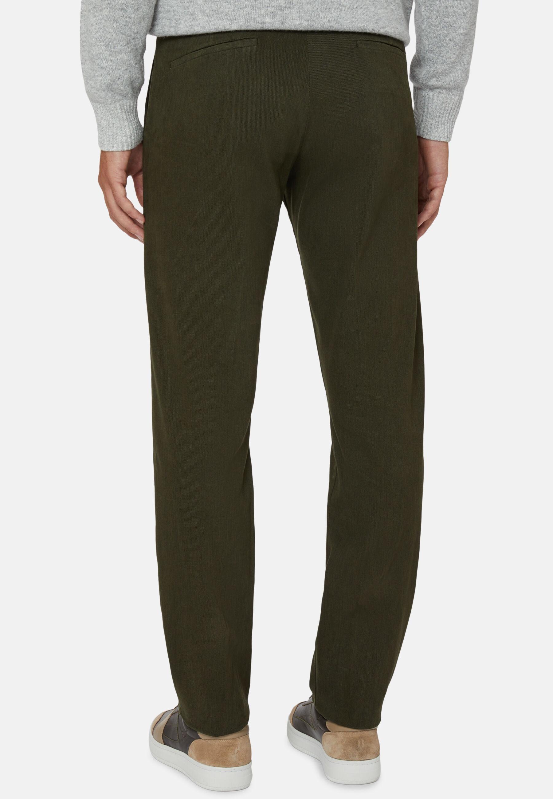 Stretch Cotton/Tencel Trousers Green, Green, large image number 5