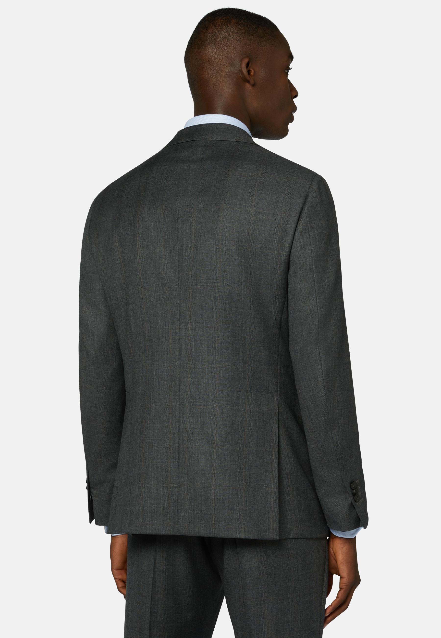 Prince Of Wales Check Suit In Pure Wool Grey, Grey, large image number 1