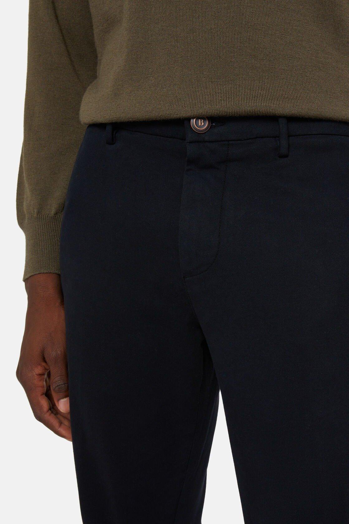 Stretch Cotton Trousers Navy, Navy blue, large image number 3