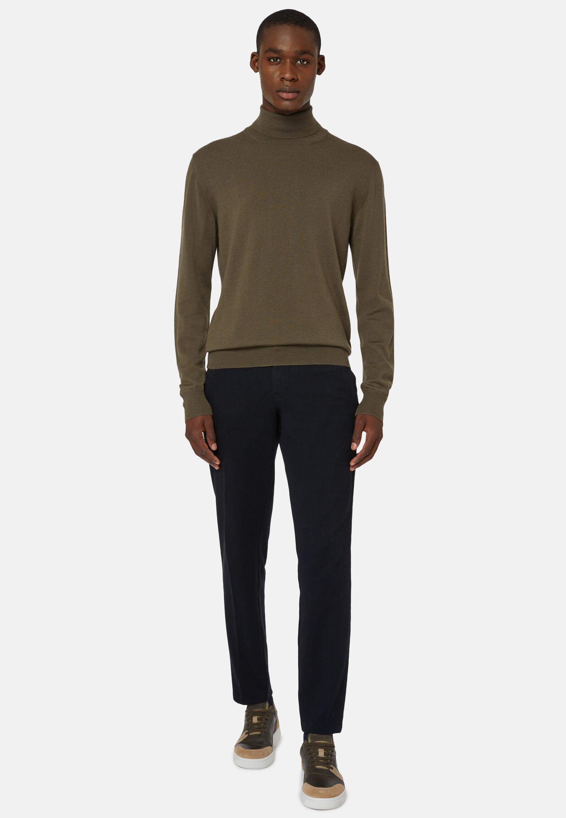 Stretch Cotton Trousers Navy, Navy blue, large image number 5