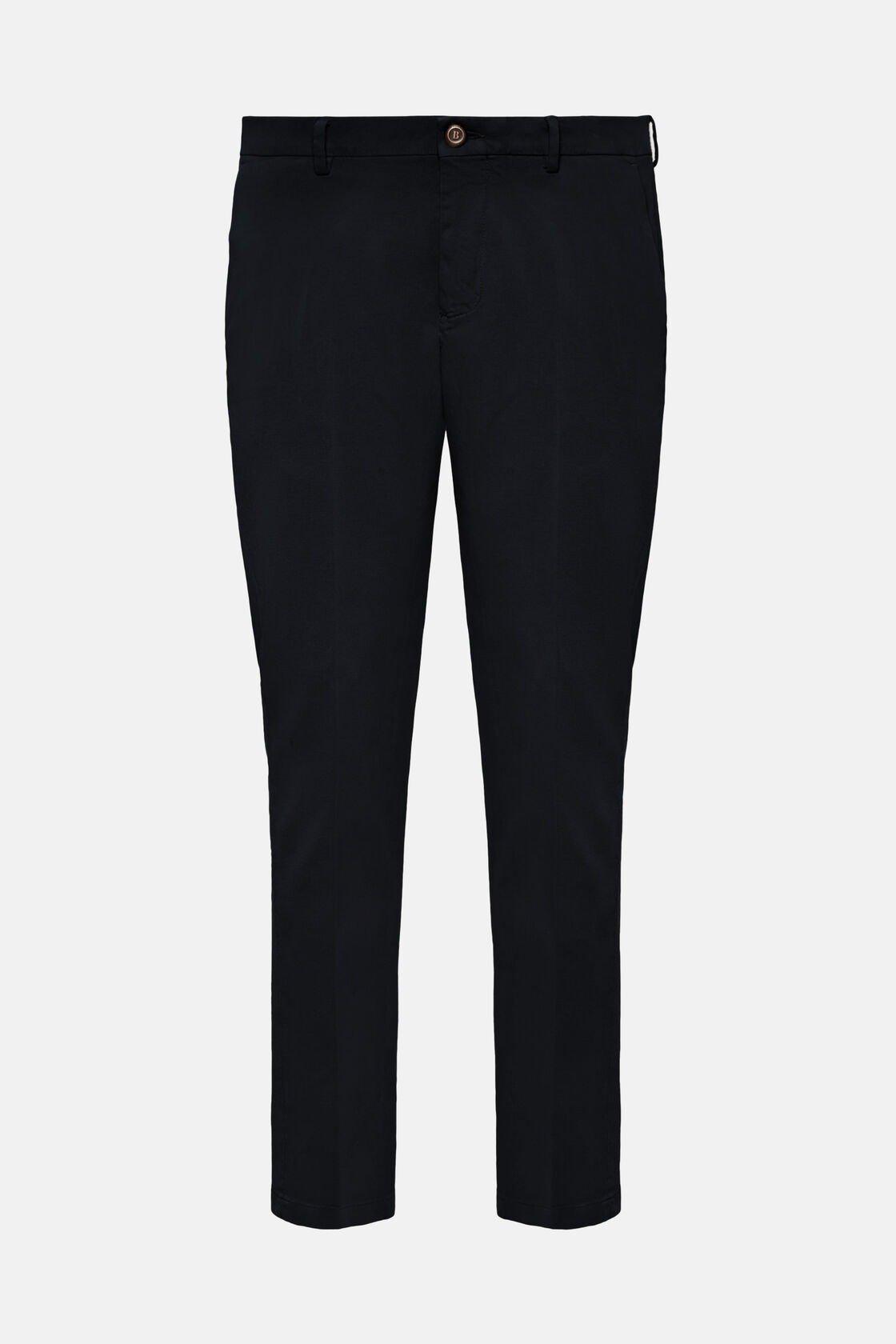 Stretch Cotton Trousers Navy, Navy blue, large image number 9