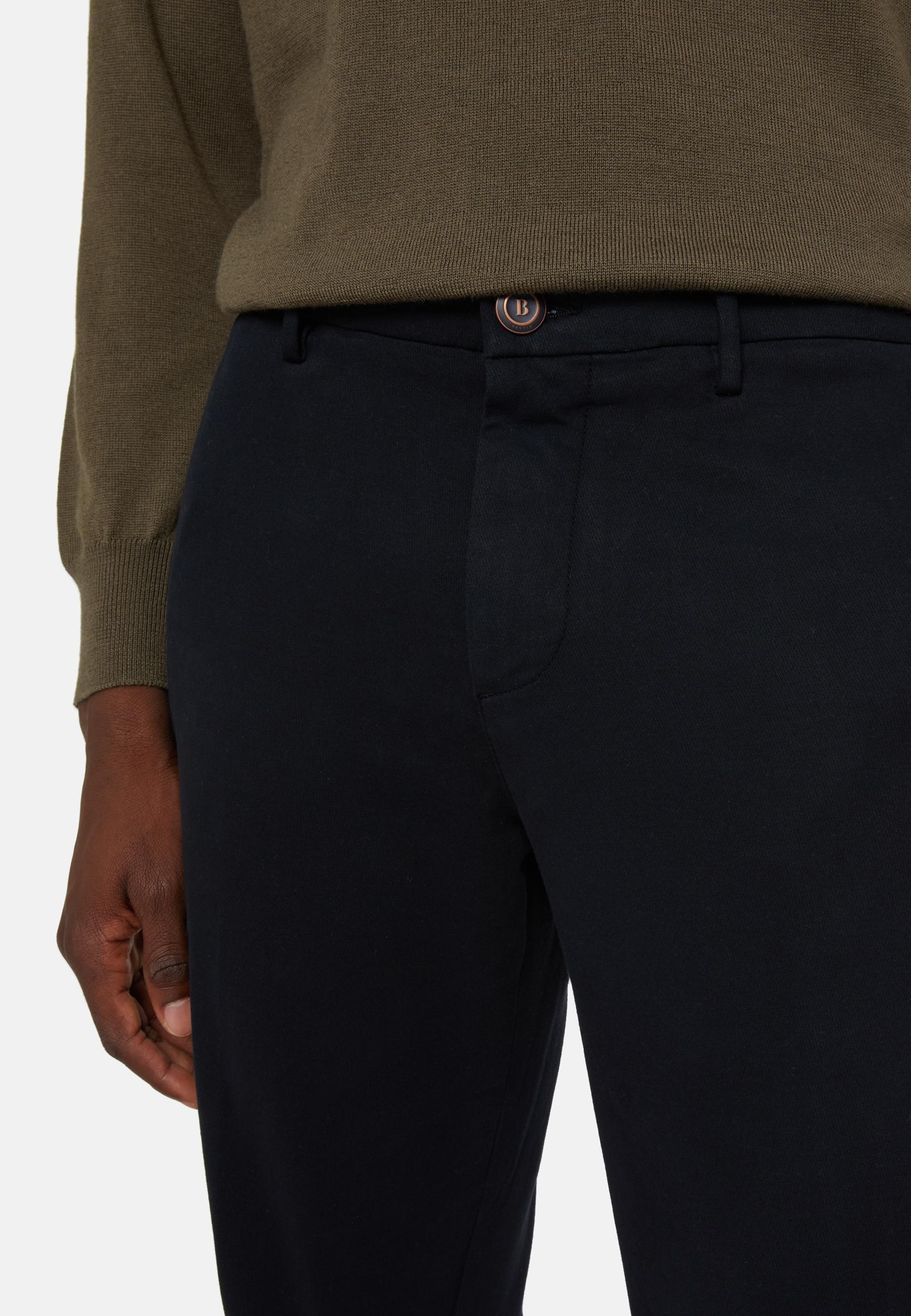 Stretch Cotton Trousers Navy, Navy blue, large image number 10