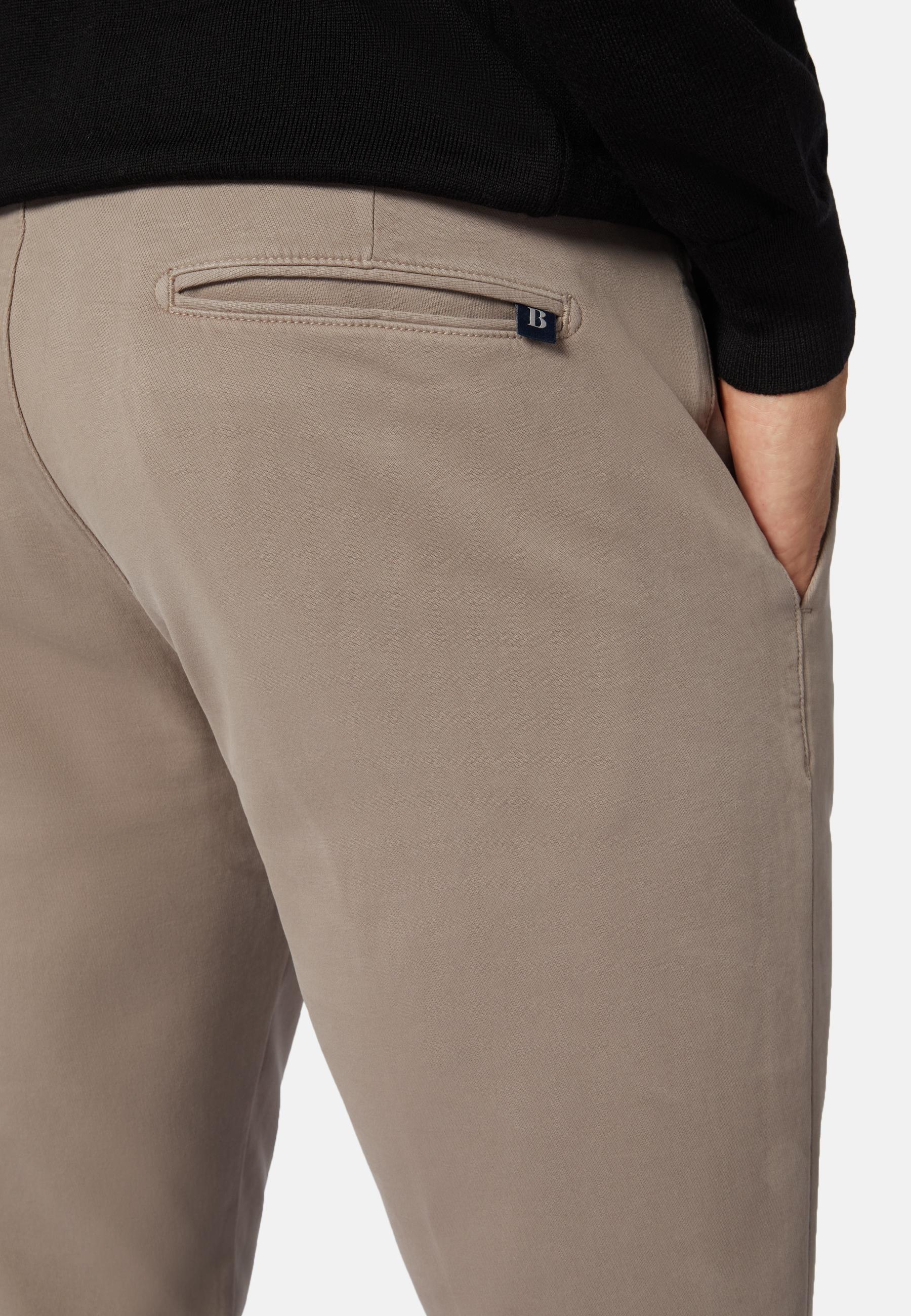 Stretch Cotton Trousers Brown, Taupe, large image number 3