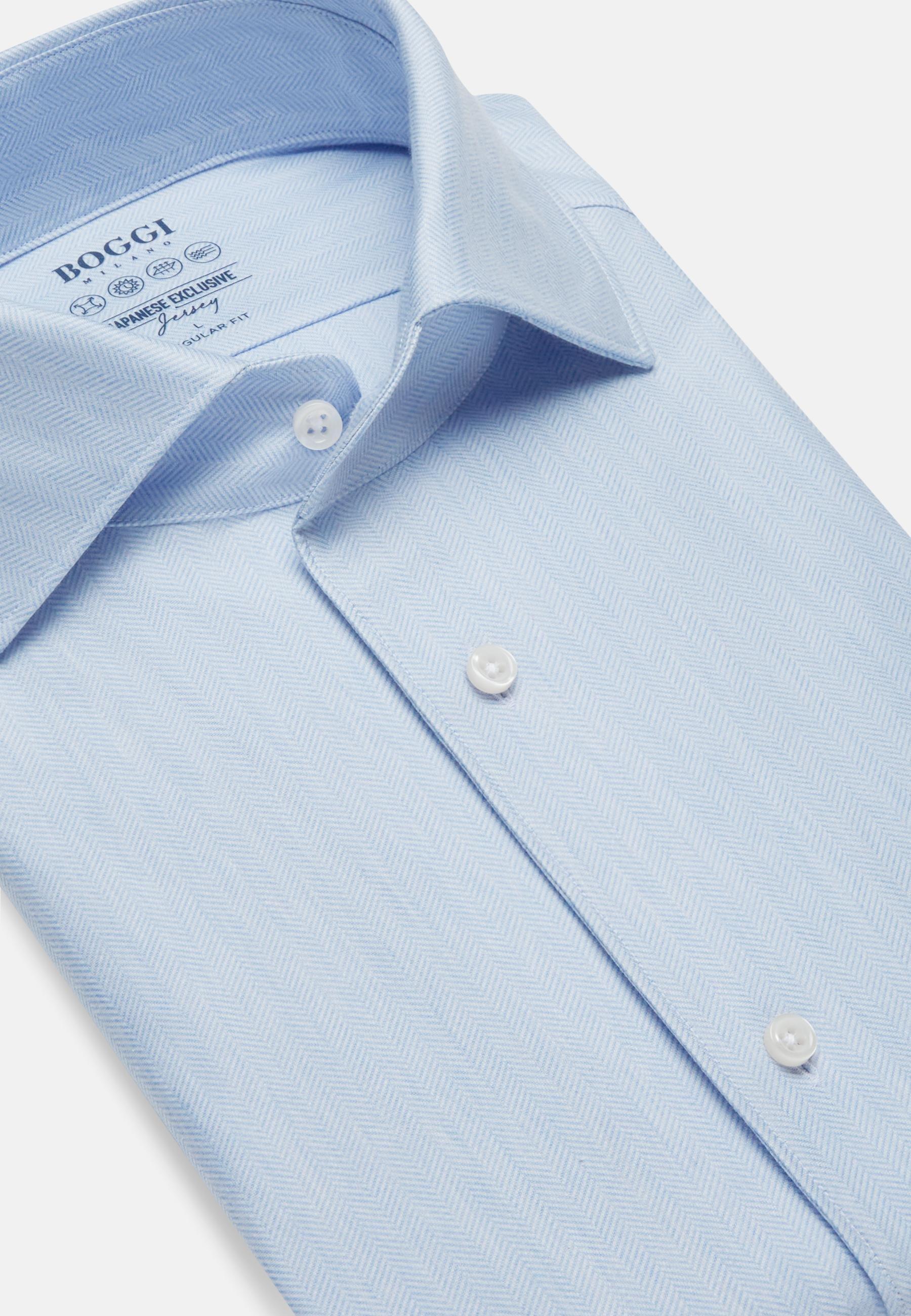 Regular Fit Japanese Jersey Polo Shirt Blue, Light Blue, large image number 4