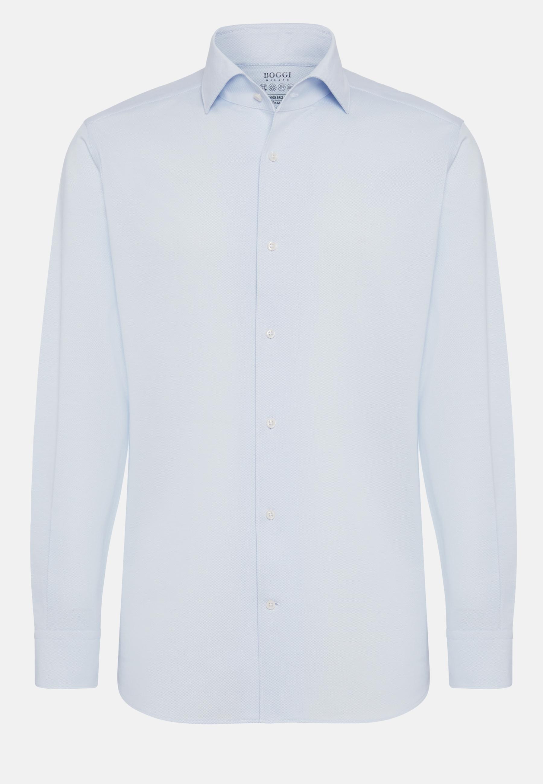Regular Fit Japanese Jersey Polo Shirt Blue, Light Blue, large image number 7