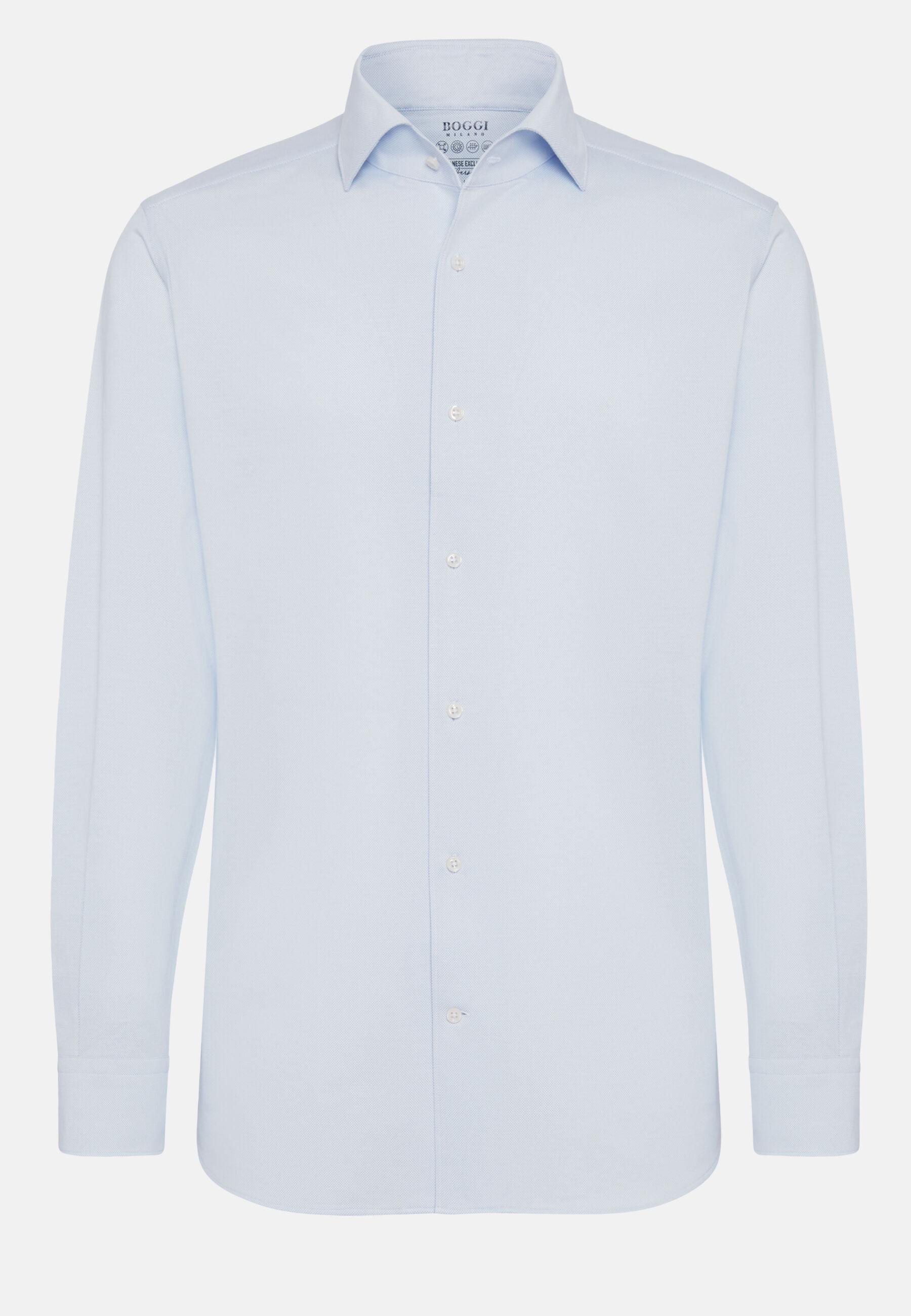 Regular Fit Japanese Jersey Polo Shirt Blue, Light Blue, large image number 12