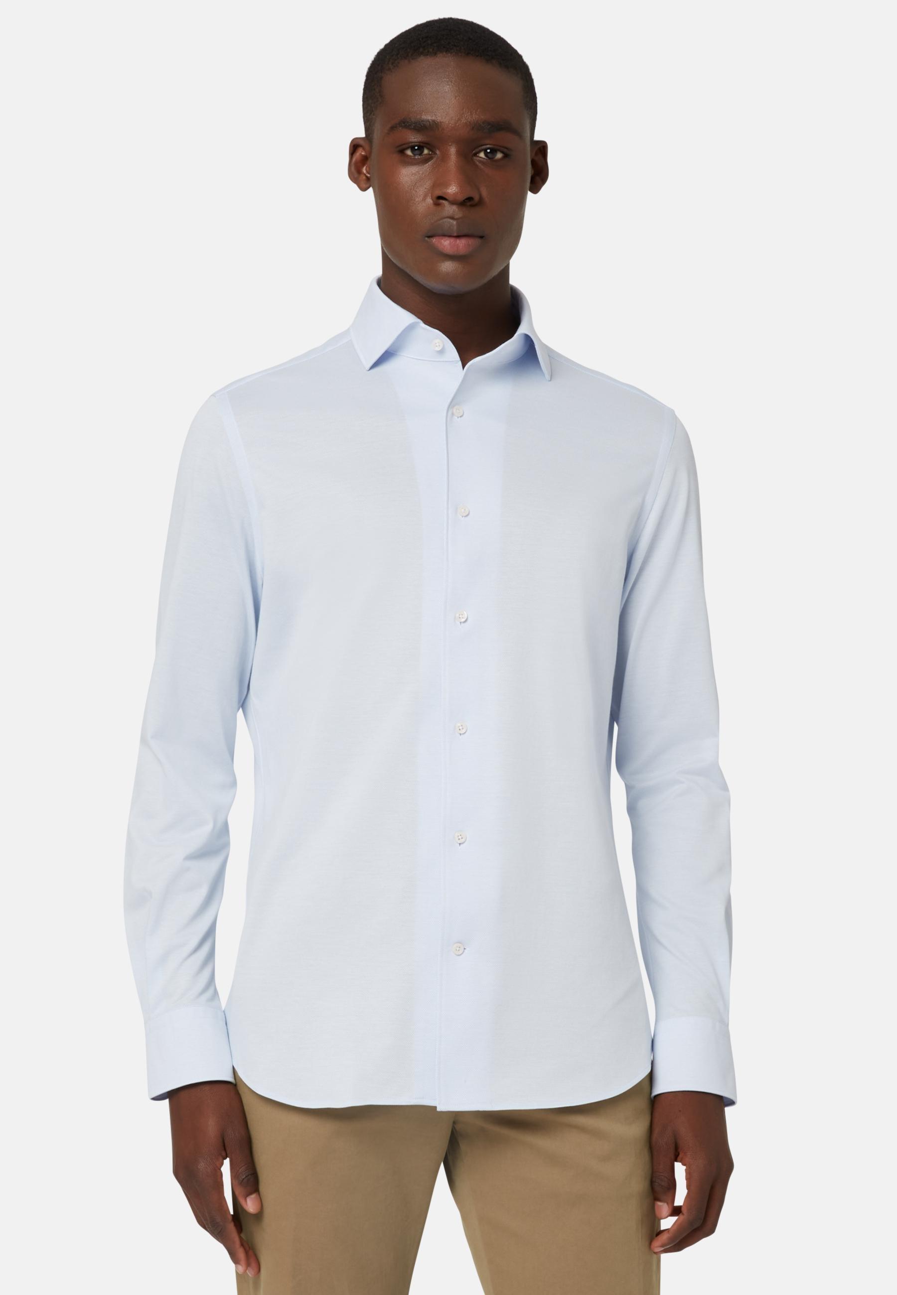 Regular Fit Japanese Jersey Polo Shirt Blue, Light Blue, large image number 14