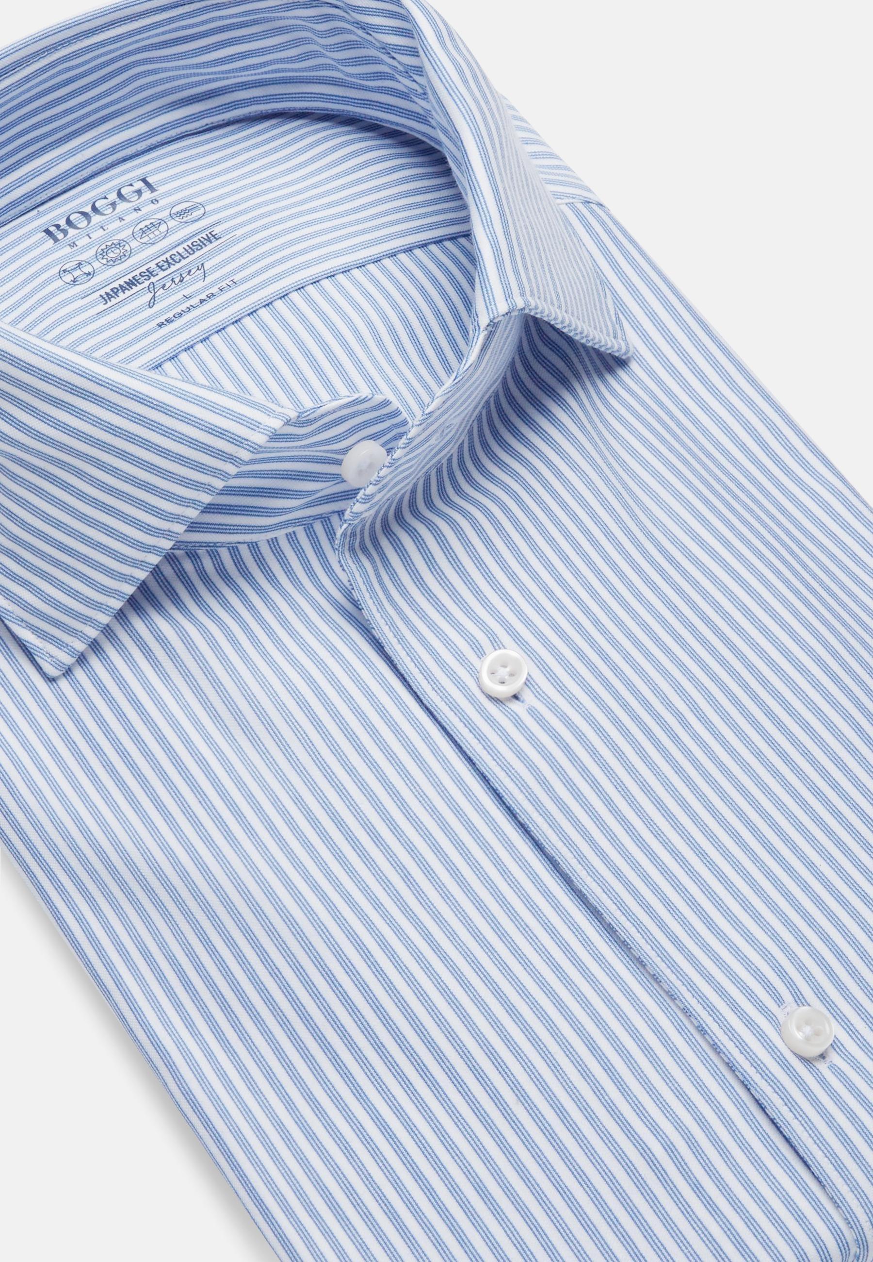 Regular Japanese Jersey Polo Shirt Blue, Light Blue, large image number 6