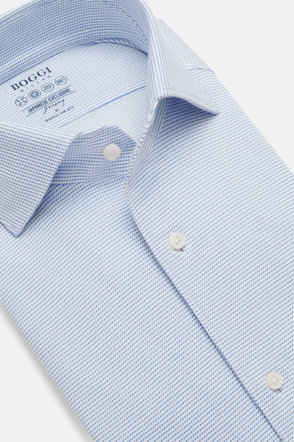 Regular Fit Japanese Jersey Polo Shirt Blue, Light Blue, large image number 12