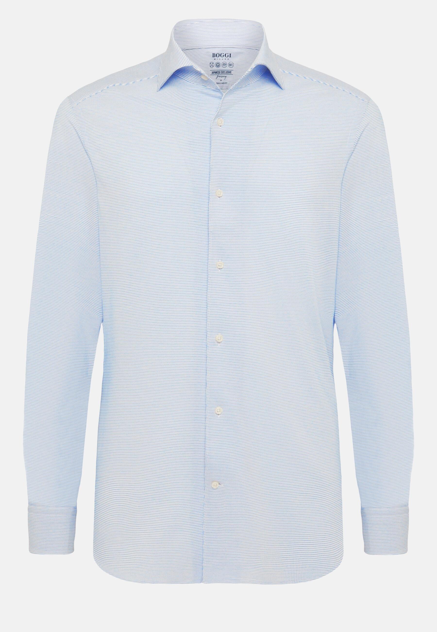 Regular Fit Japanese Jersey Polo Shirt Blue, Light Blue, large image number 14