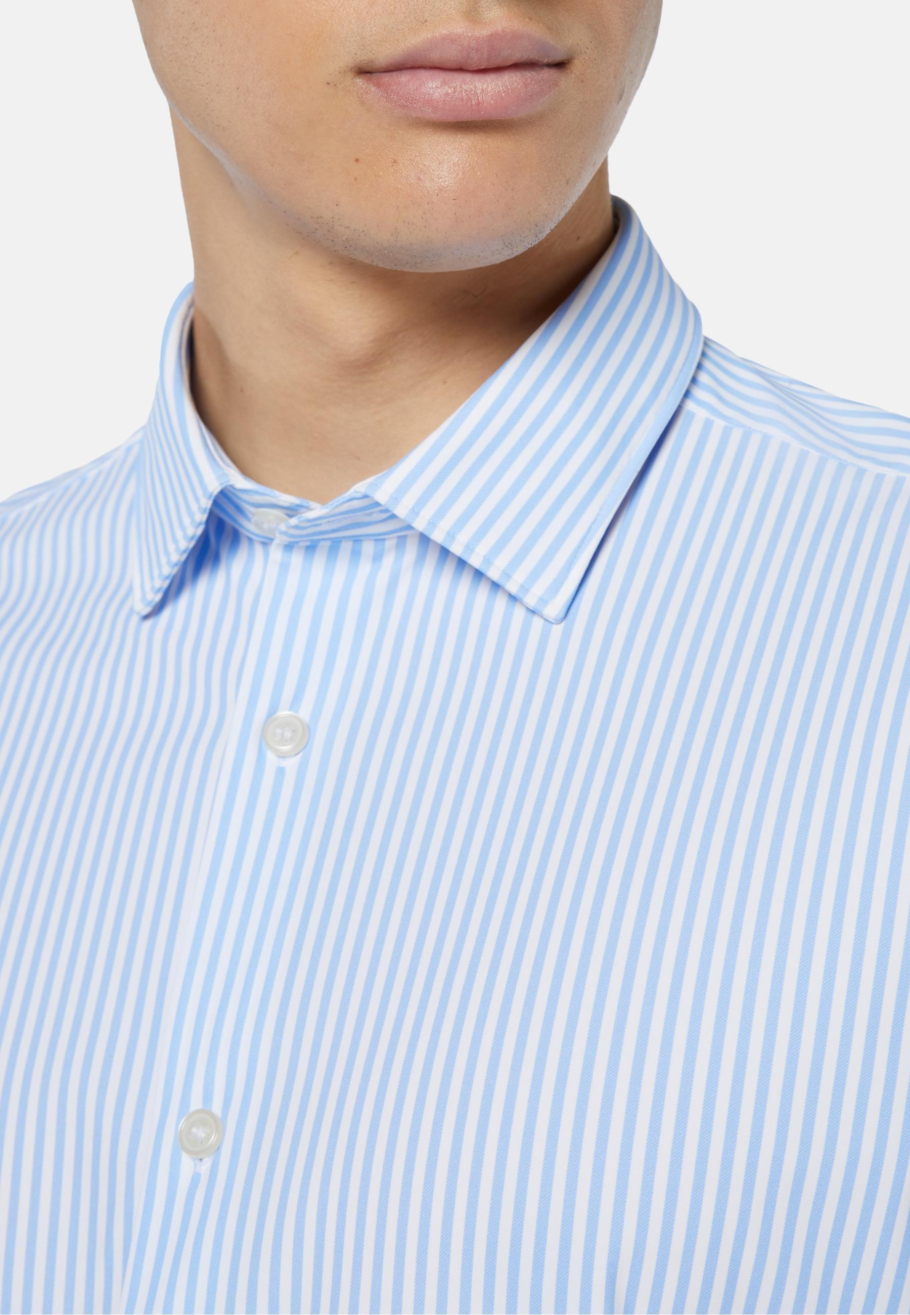 Slim Fit Sky Shirt In Stretch Nylon Blue, Light Blue, large image number 2